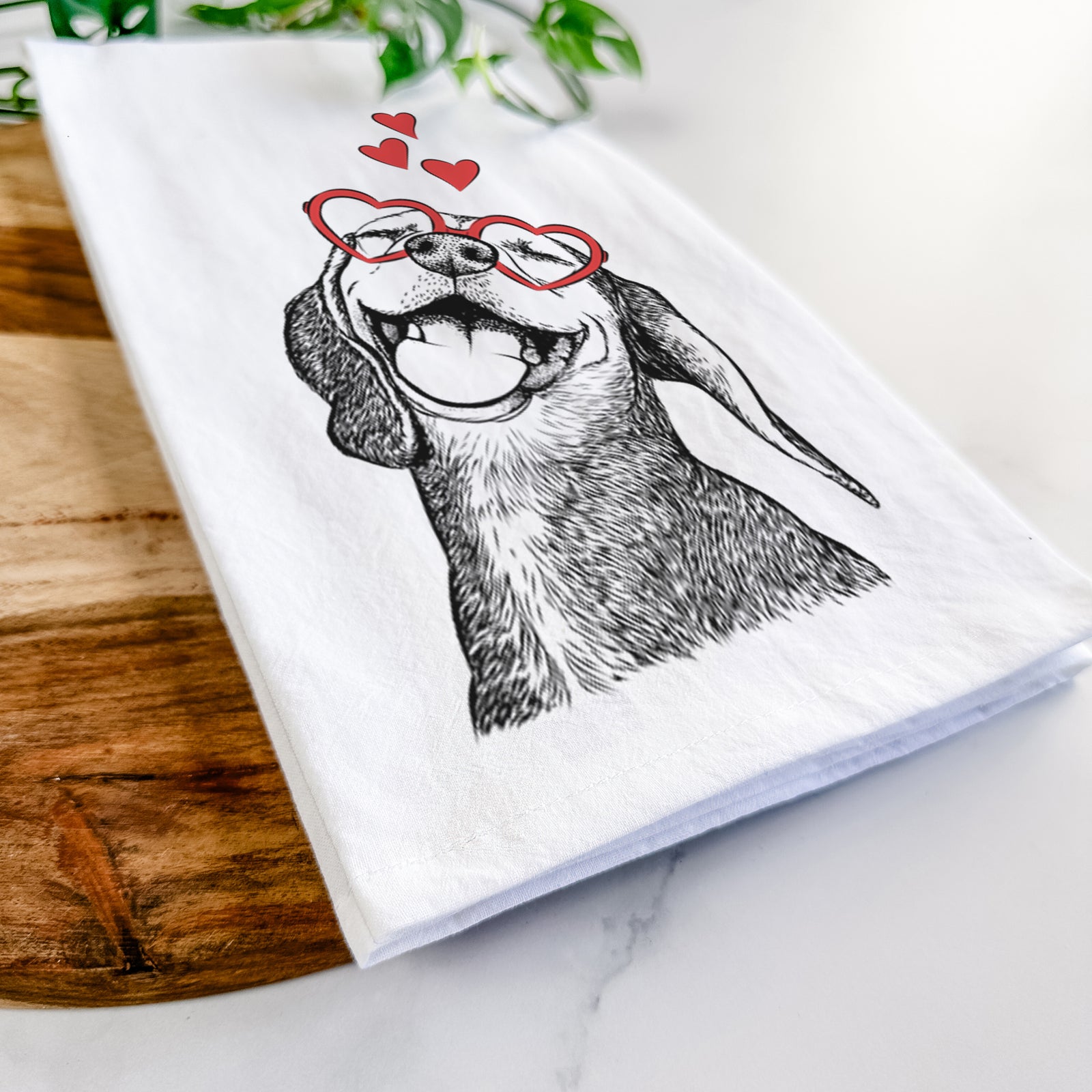 Belle the Hound Mix Tea Towel