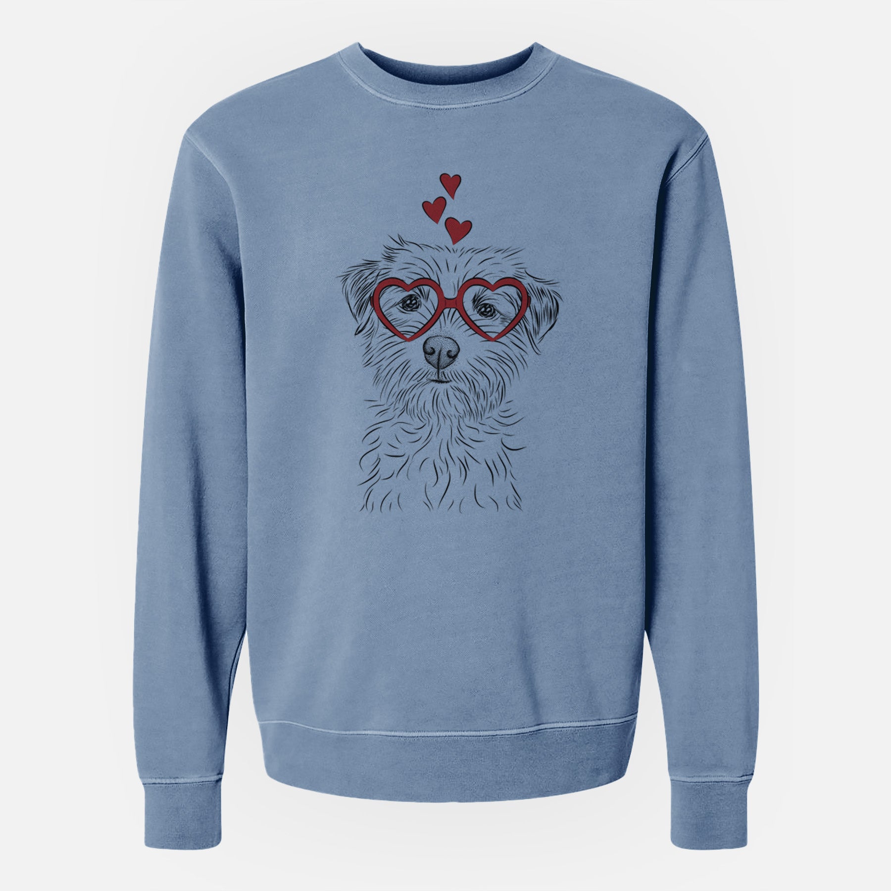 Valentine Benjamin the Border Terrier - Unisex Pigment Dyed Crew Sweatshirt