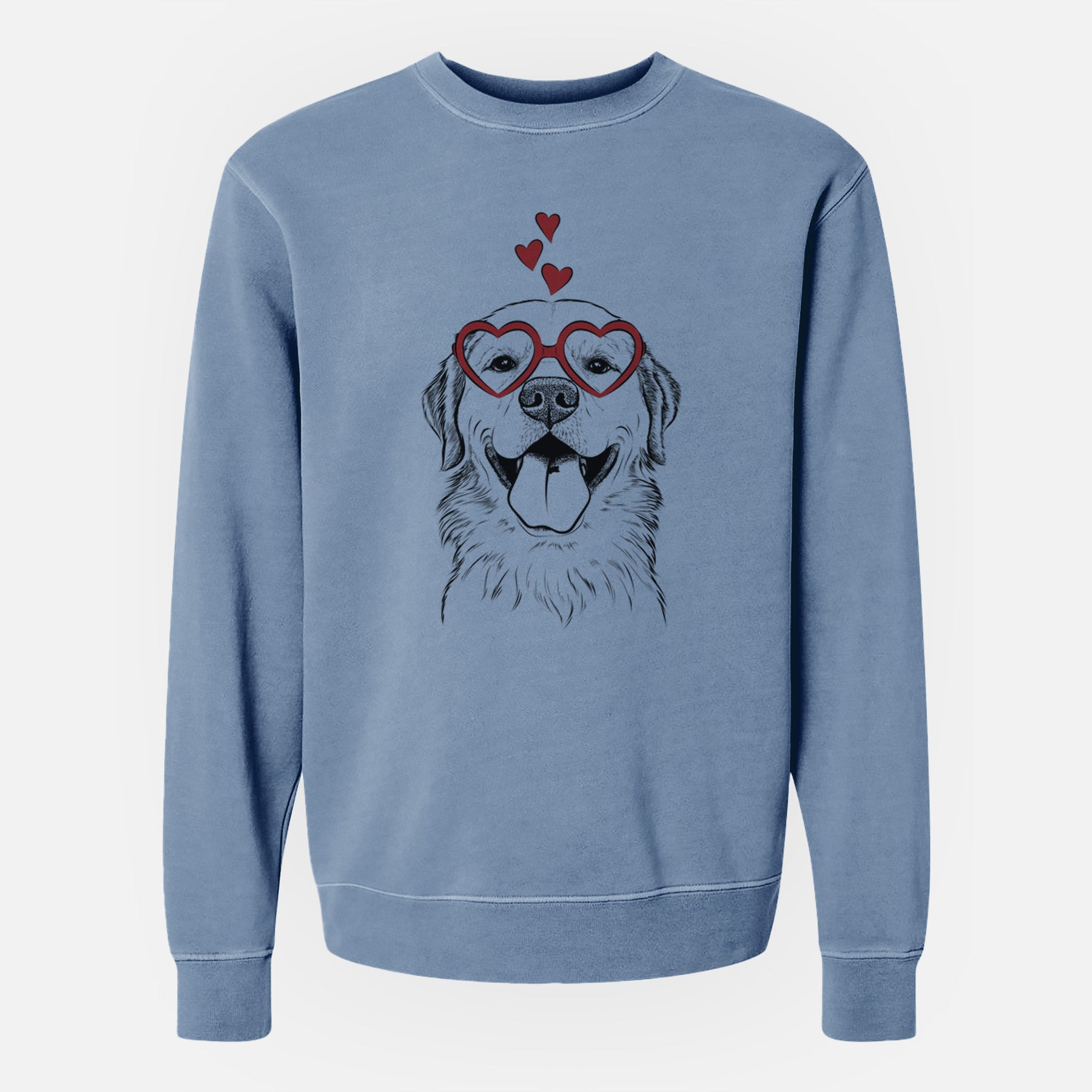 Valentine Bennett the Golden Retriever - Unisex Pigment Dyed Crew Sweatshirt