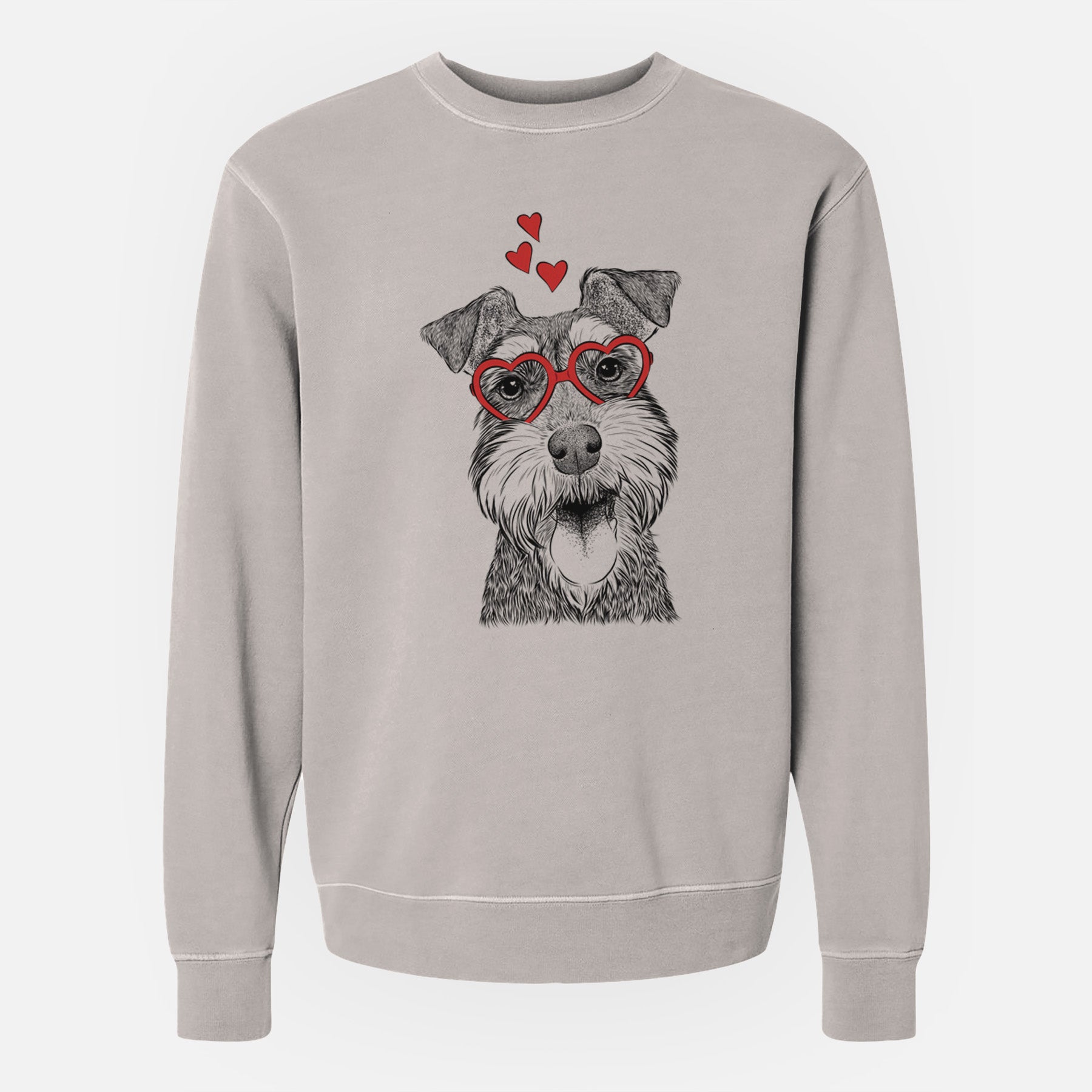 Valentine Bernadette the Mini Schnauzer - Unisex Pigment Dyed Crew Sweatshirt