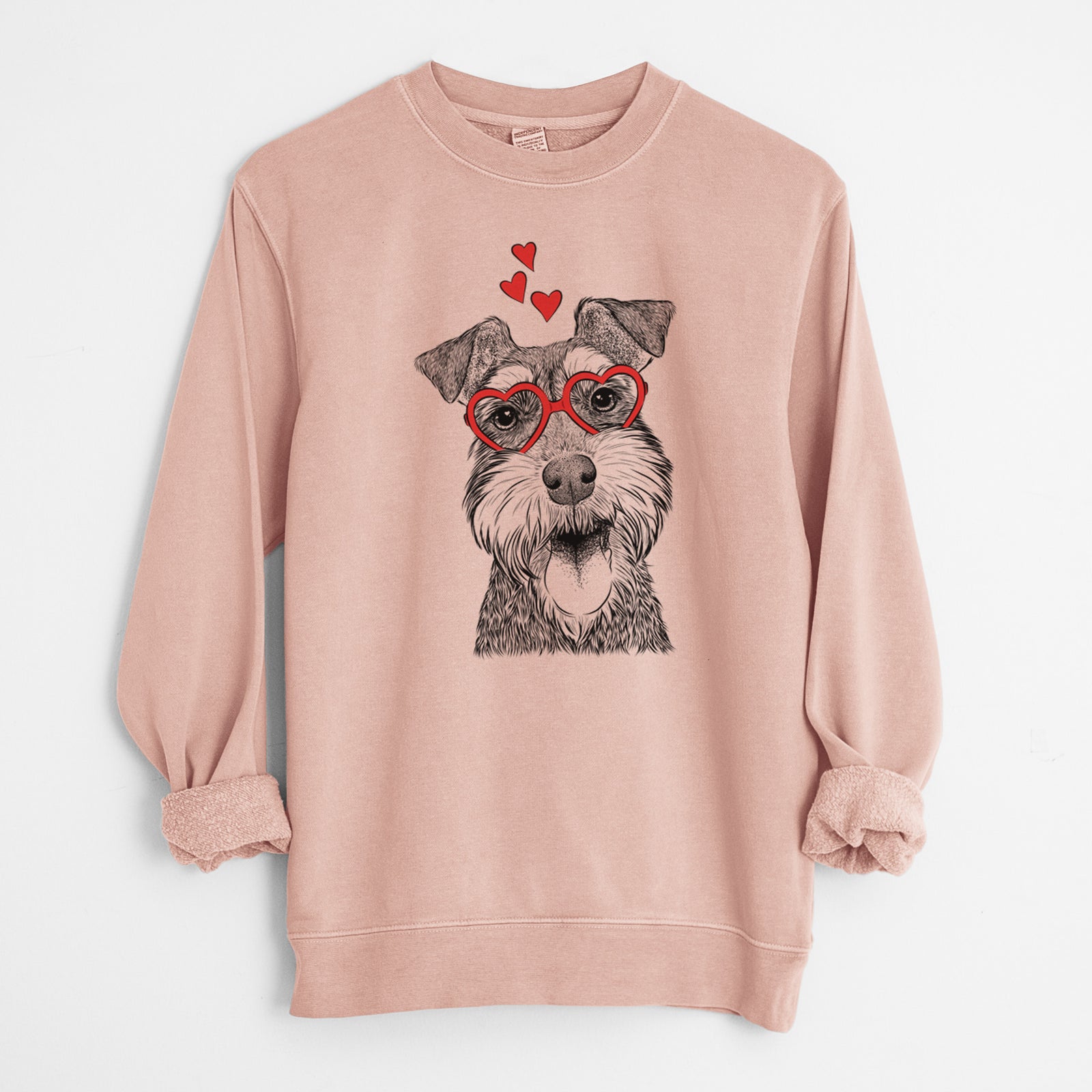 Valentine Bernadette the Mini Schnauzer - Unisex Pigment Dyed Crew Sweatshirt