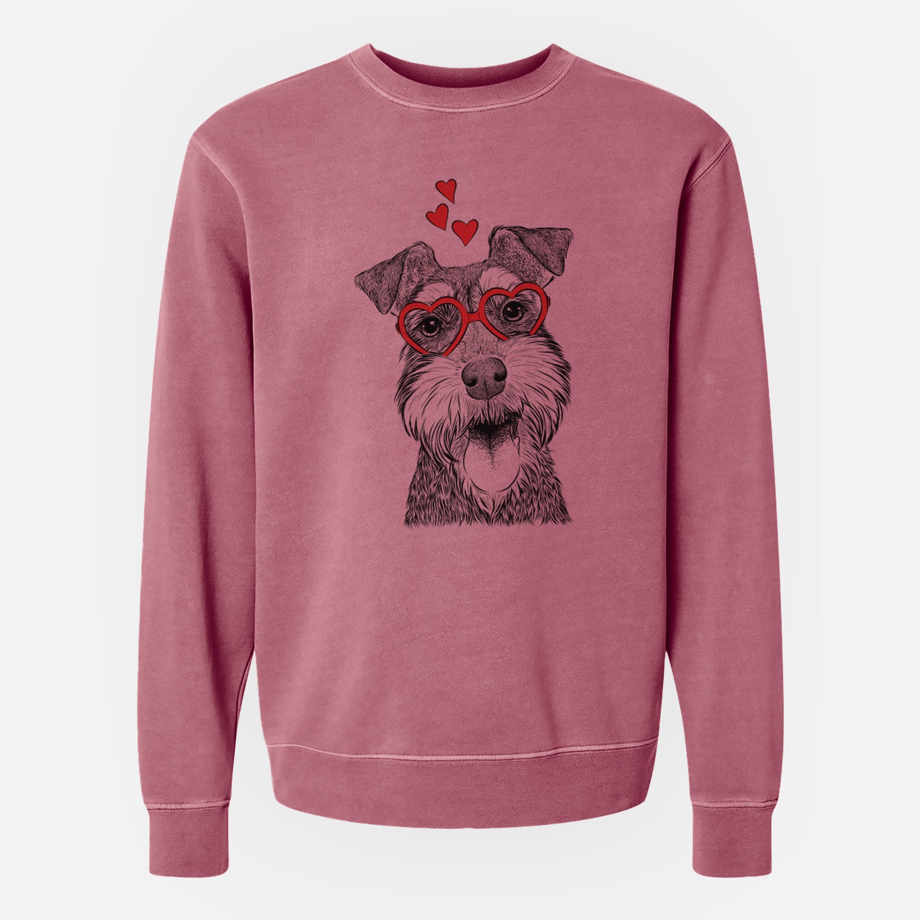 Valentine Bernadette the Mini Schnauzer - Unisex Pigment Dyed Crew Sweatshirt