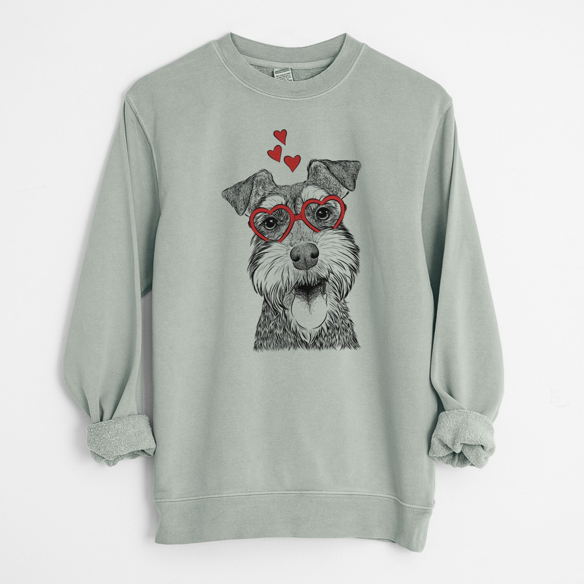 Valentine Bernadette the Mini Schnauzer - Unisex Pigment Dyed Crew Sweatshirt