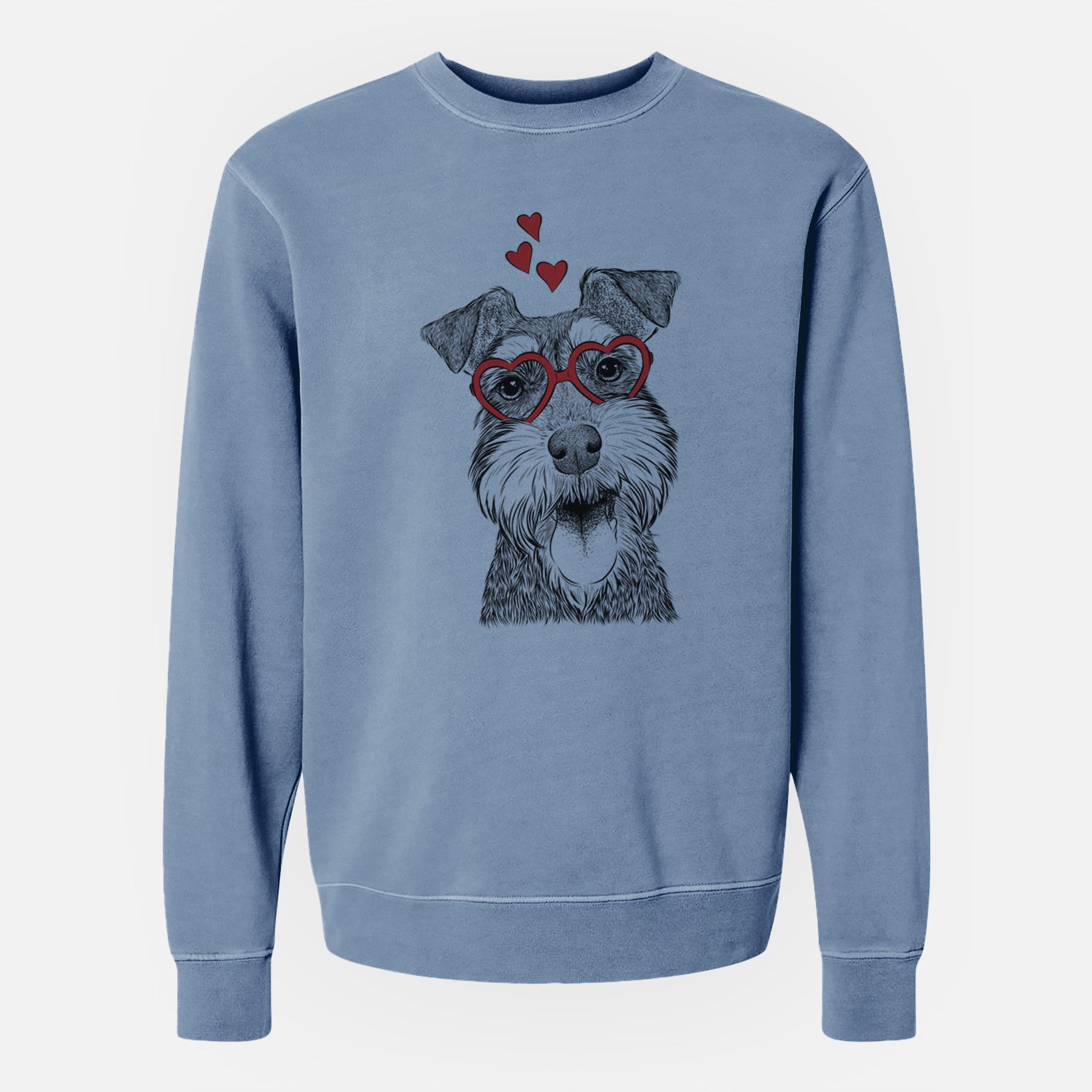 Valentine Bernadette the Mini Schnauzer - Unisex Pigment Dyed Crew Sweatshirt