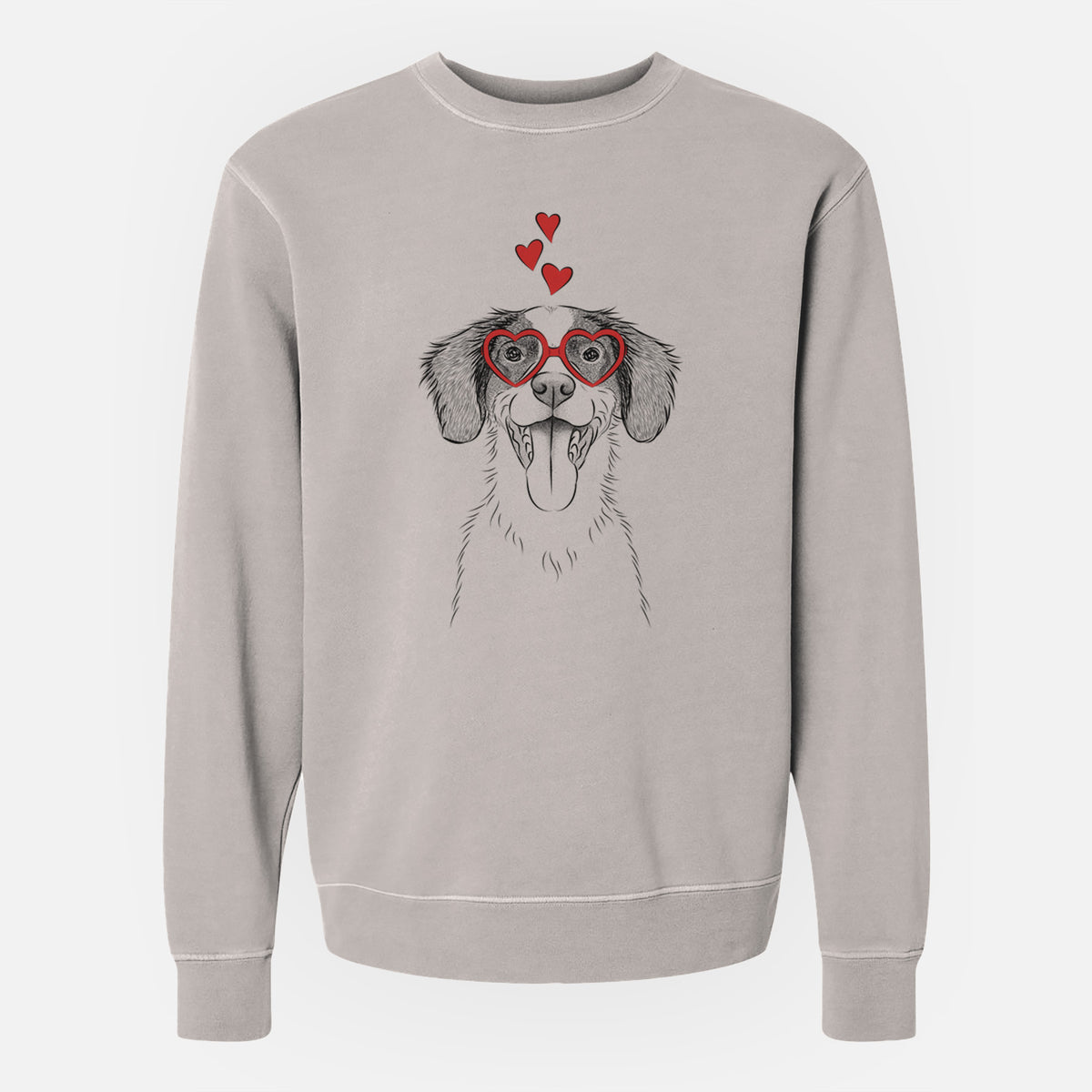 Valentine Birdie the Brittany - Unisex Pigment Dyed Crew Sweatshirt