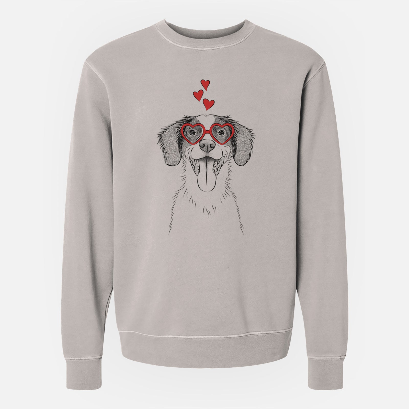 Valentine Birdie the Brittany - Unisex Pigment Dyed Crew Sweatshirt
