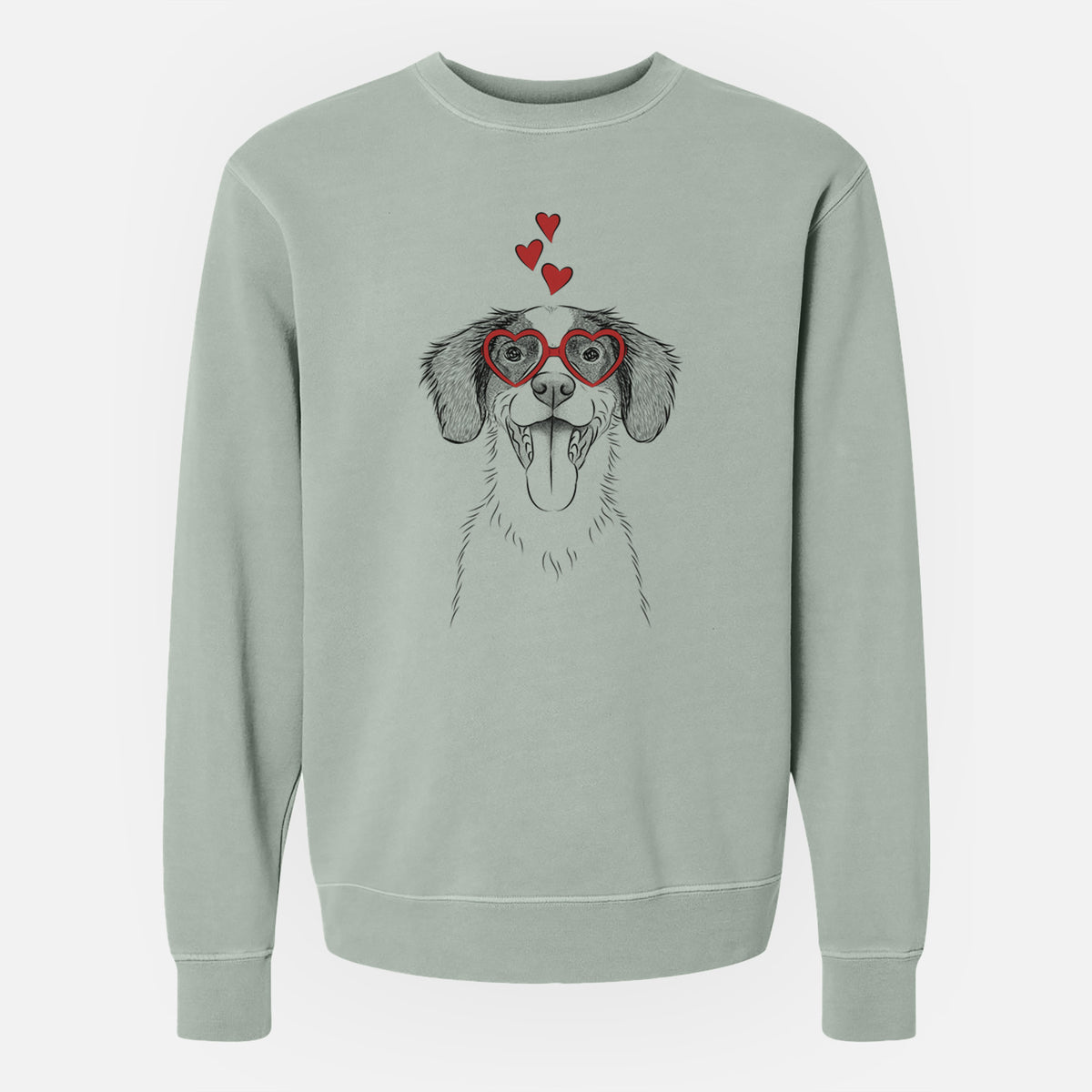 Valentine Birdie the Brittany - Unisex Pigment Dyed Crew Sweatshirt