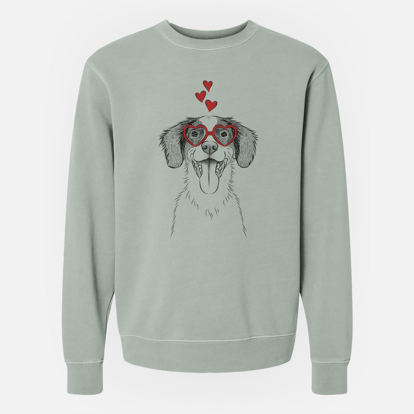 Valentine Birdie the Brittany - Unisex Pigment Dyed Crew Sweatshirt