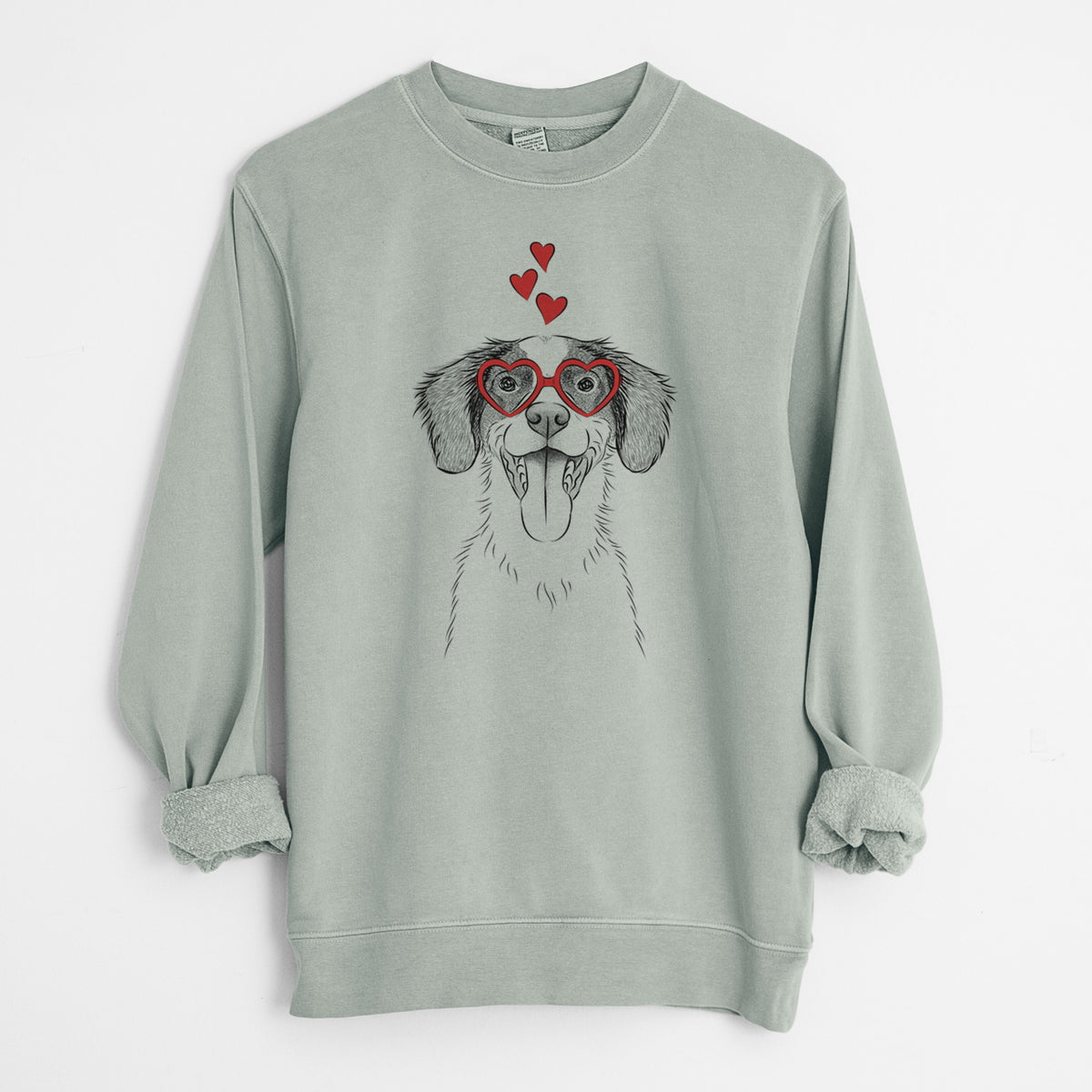 Valentine Birdie the Brittany - Unisex Pigment Dyed Crew Sweatshirt