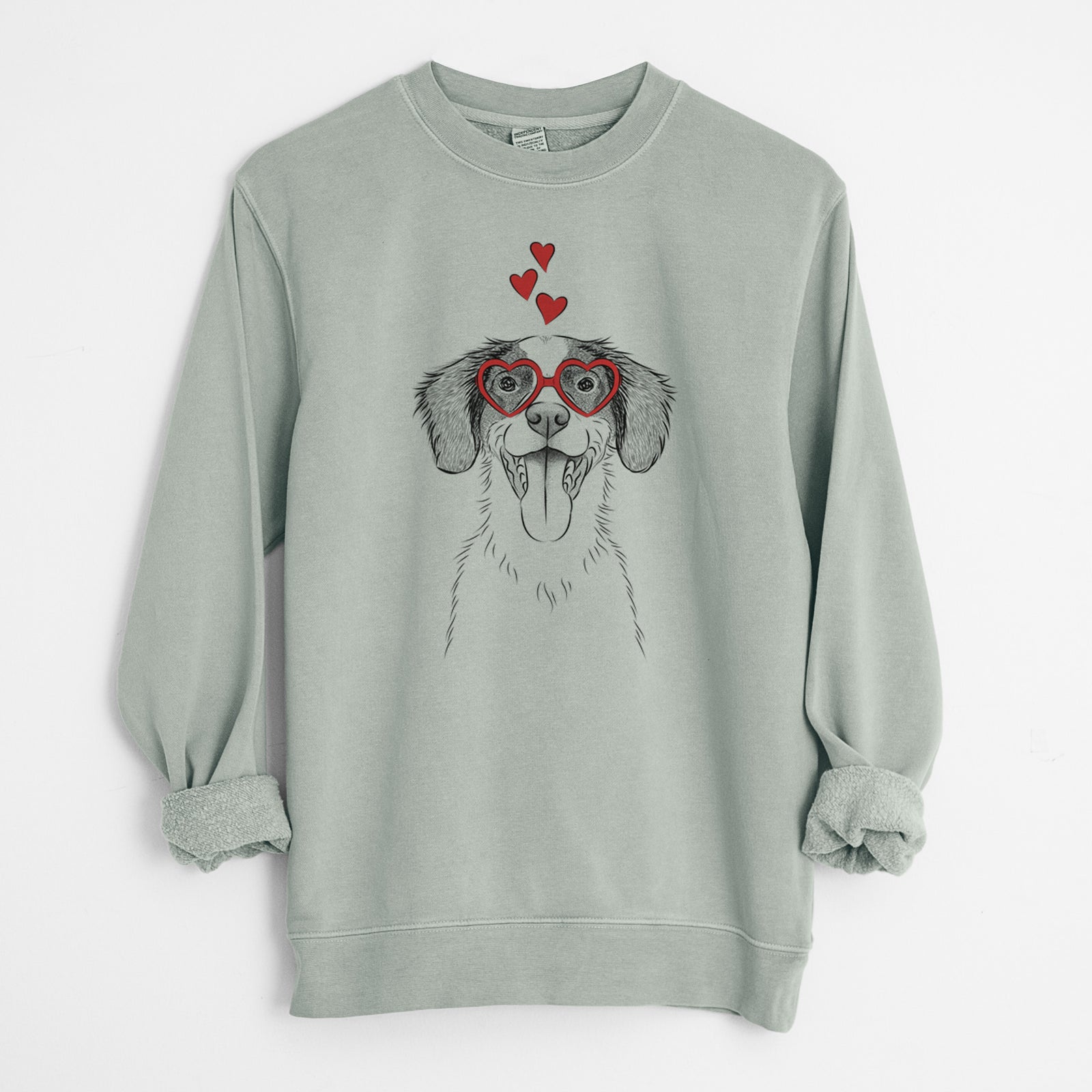 Valentine Birdie the Brittany - Unisex Pigment Dyed Crew Sweatshirt