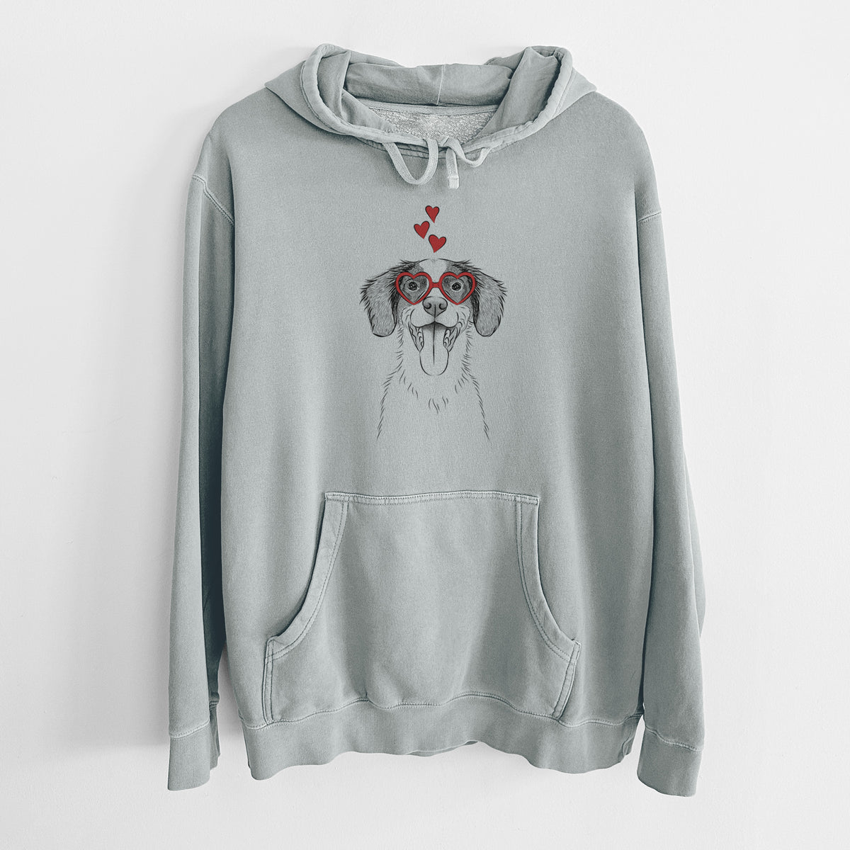 Valentine Birdie the Brittany - Unisex Pigment Dyed Hoodie