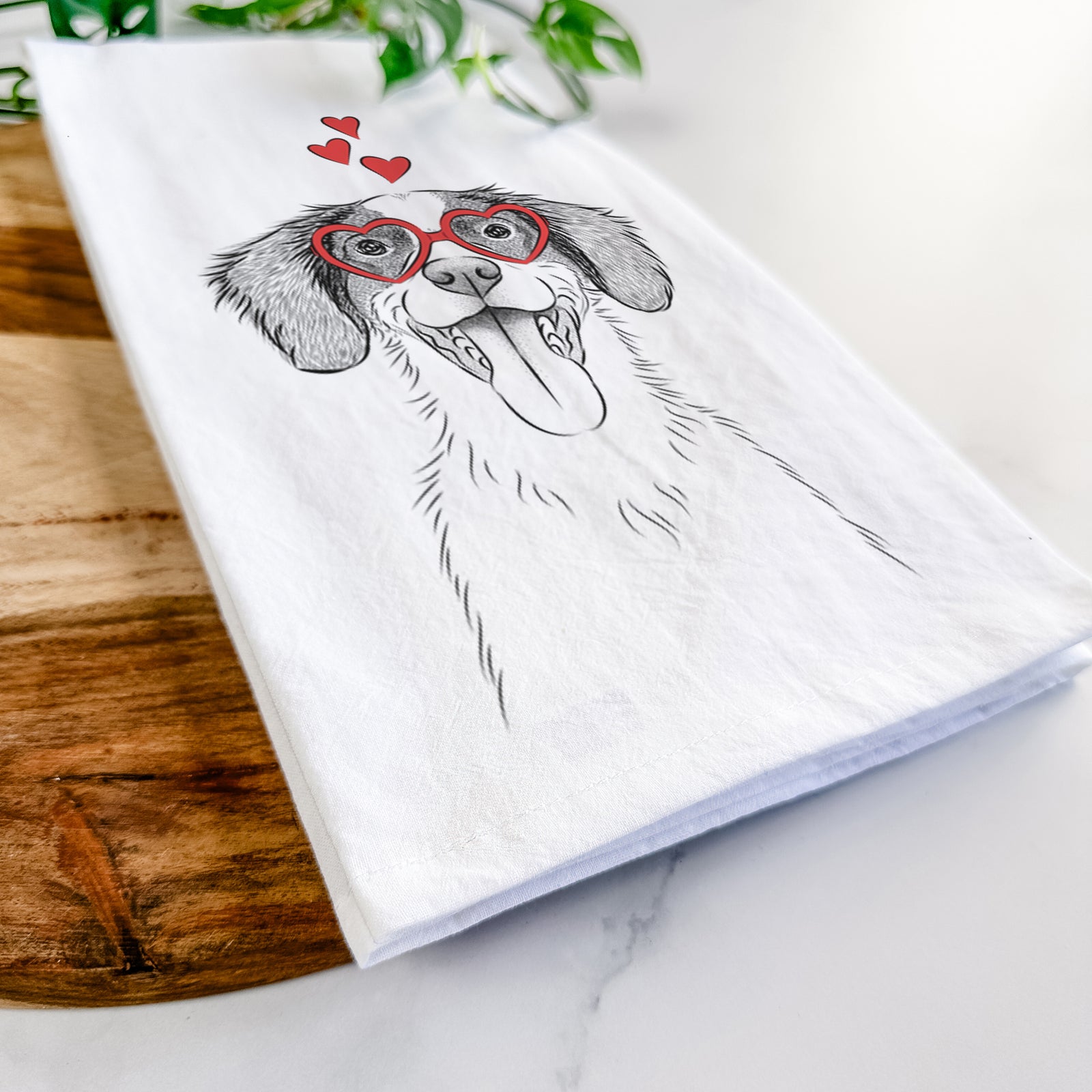 Birdie the Brittany Tea Towel