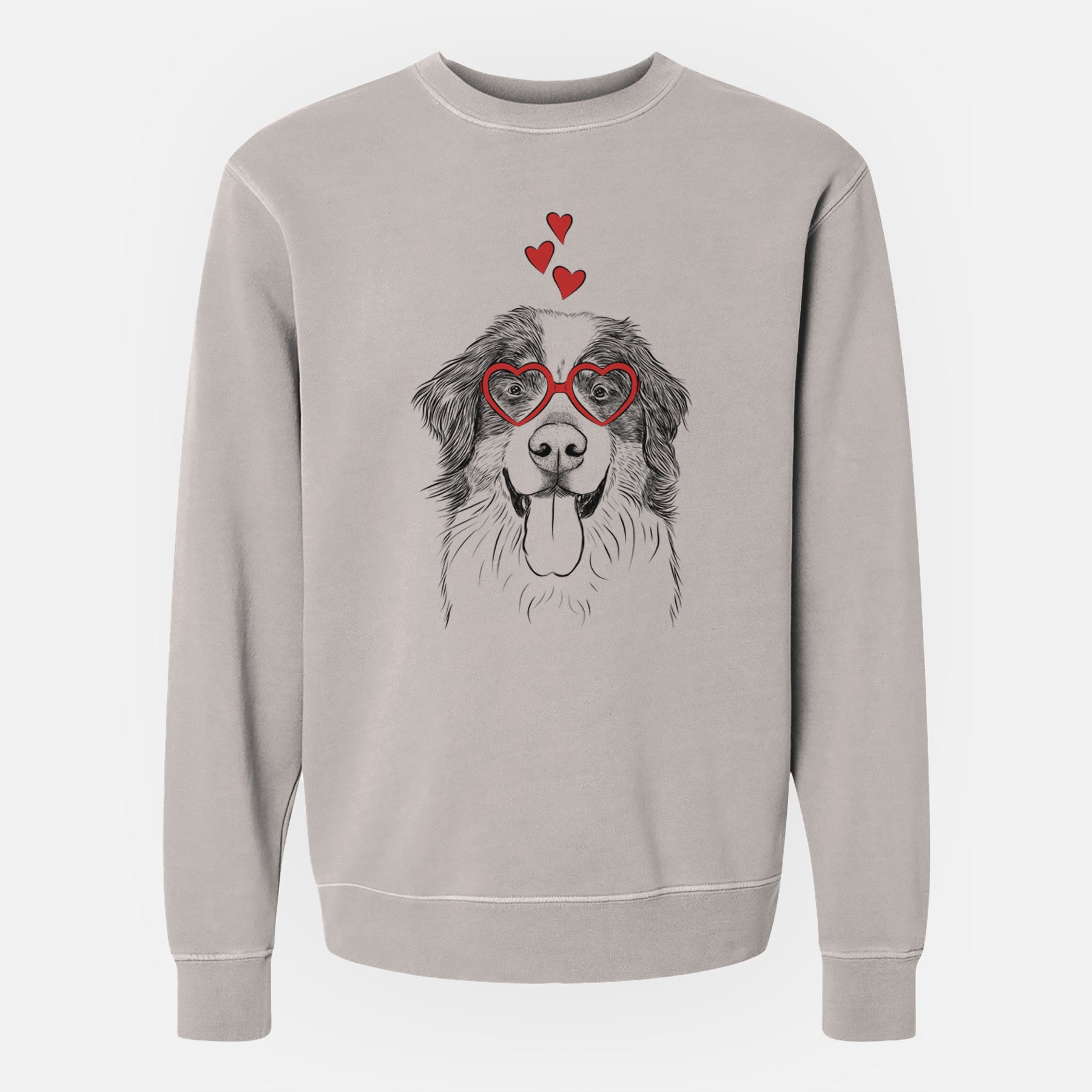 Valentine Blaze the Bernese Mountain Dog - Unisex Pigment Dyed Crew Sweatshirt