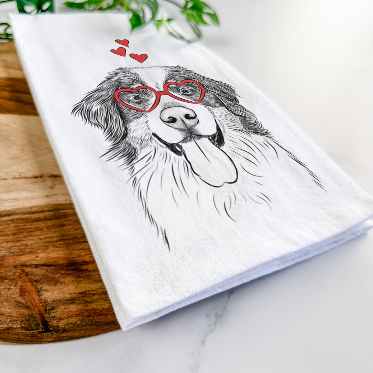 Blaze the Bernese Mountain Dog Tea Towel