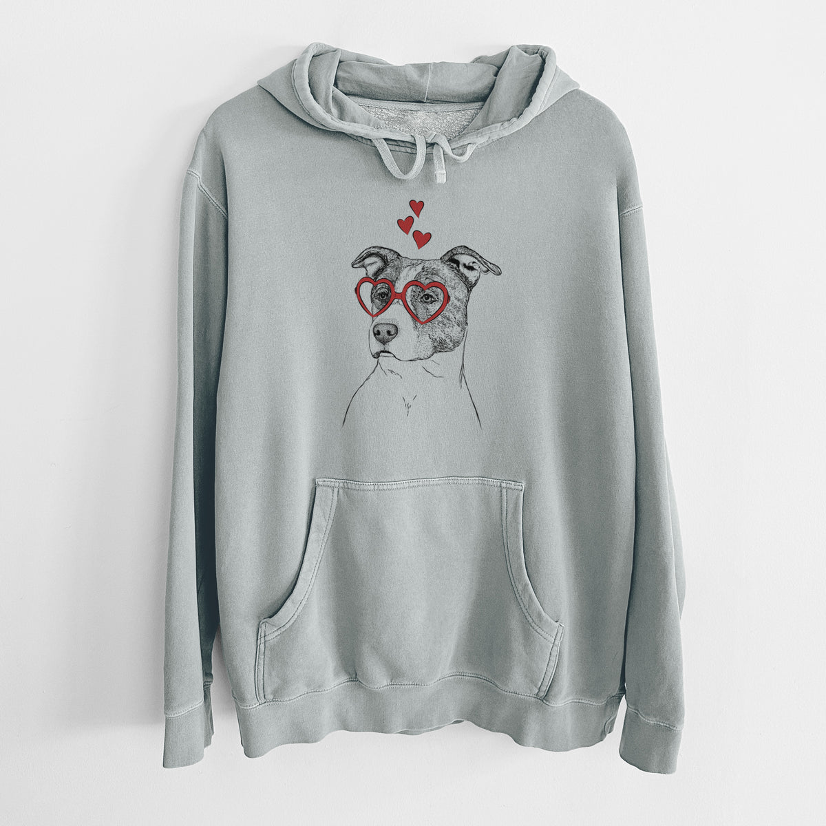 Valentine Blu the Pitbull - Unisex Pigment Dyed Hoodie