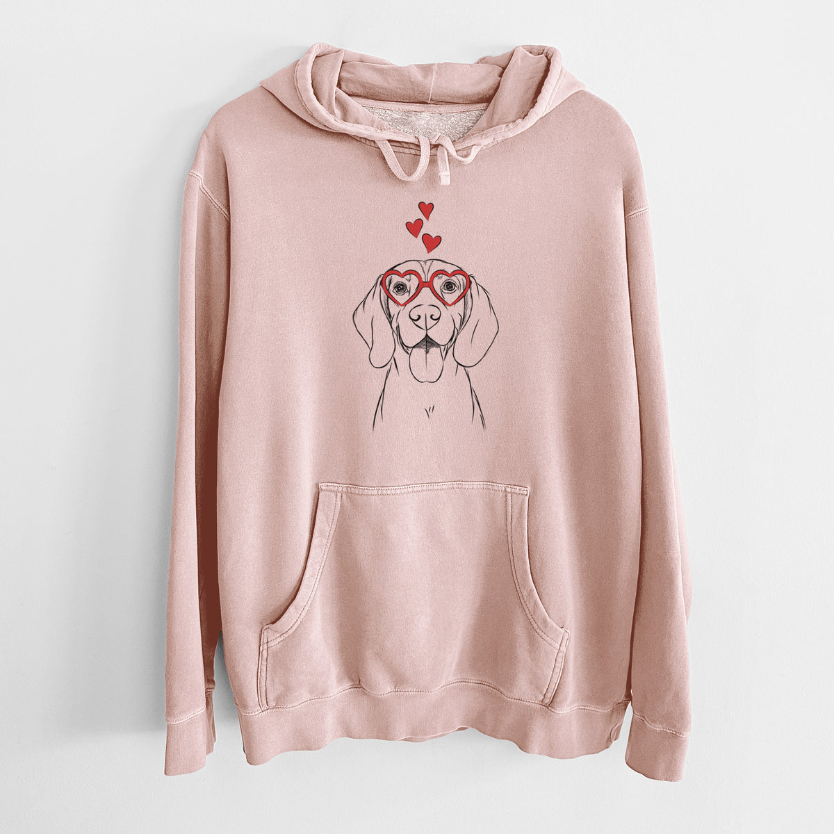 Valentine Bogie the Beagle - Unisex Pigment Dyed Hoodie