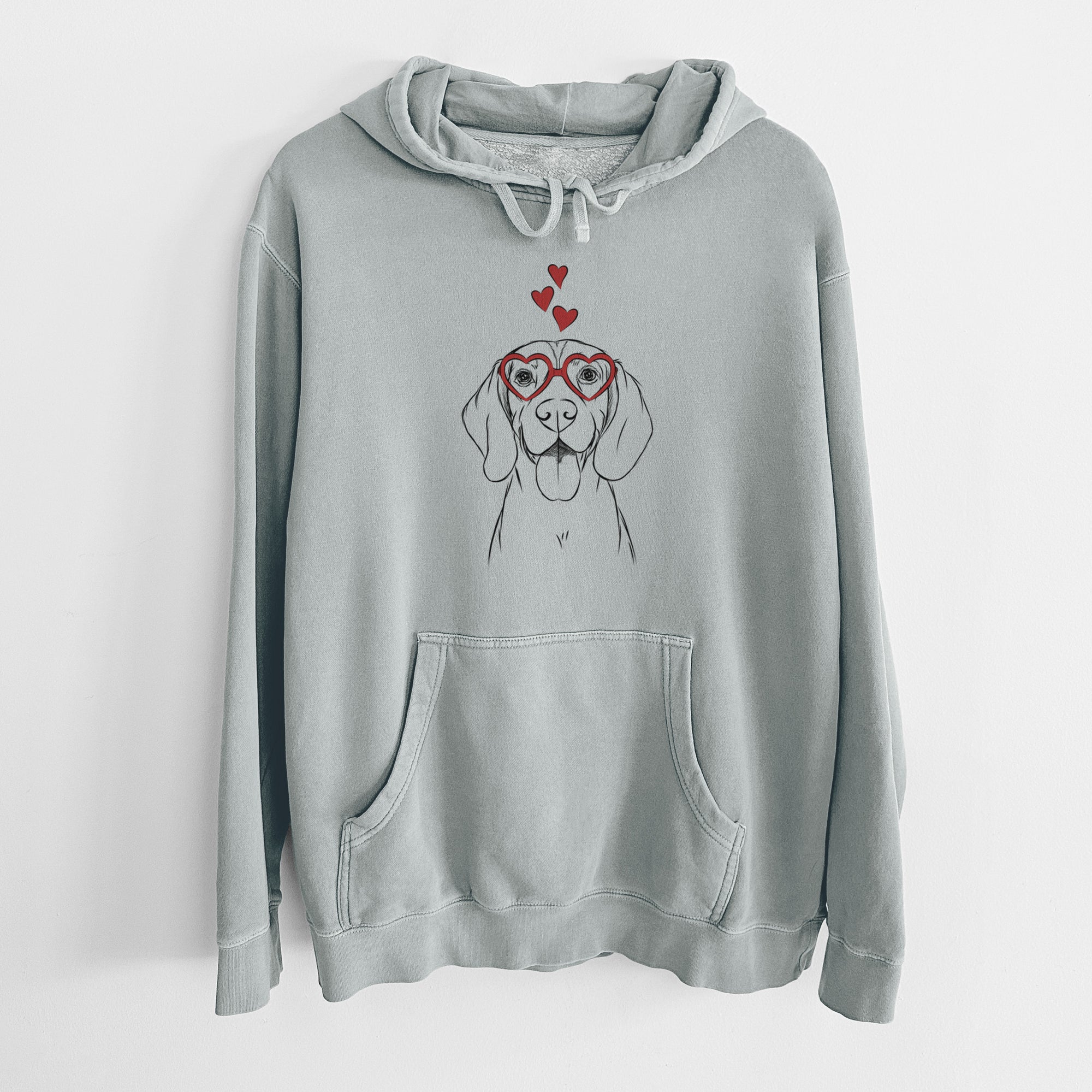 Valentine Bogie the Beagle - Unisex Pigment Dyed Hoodie