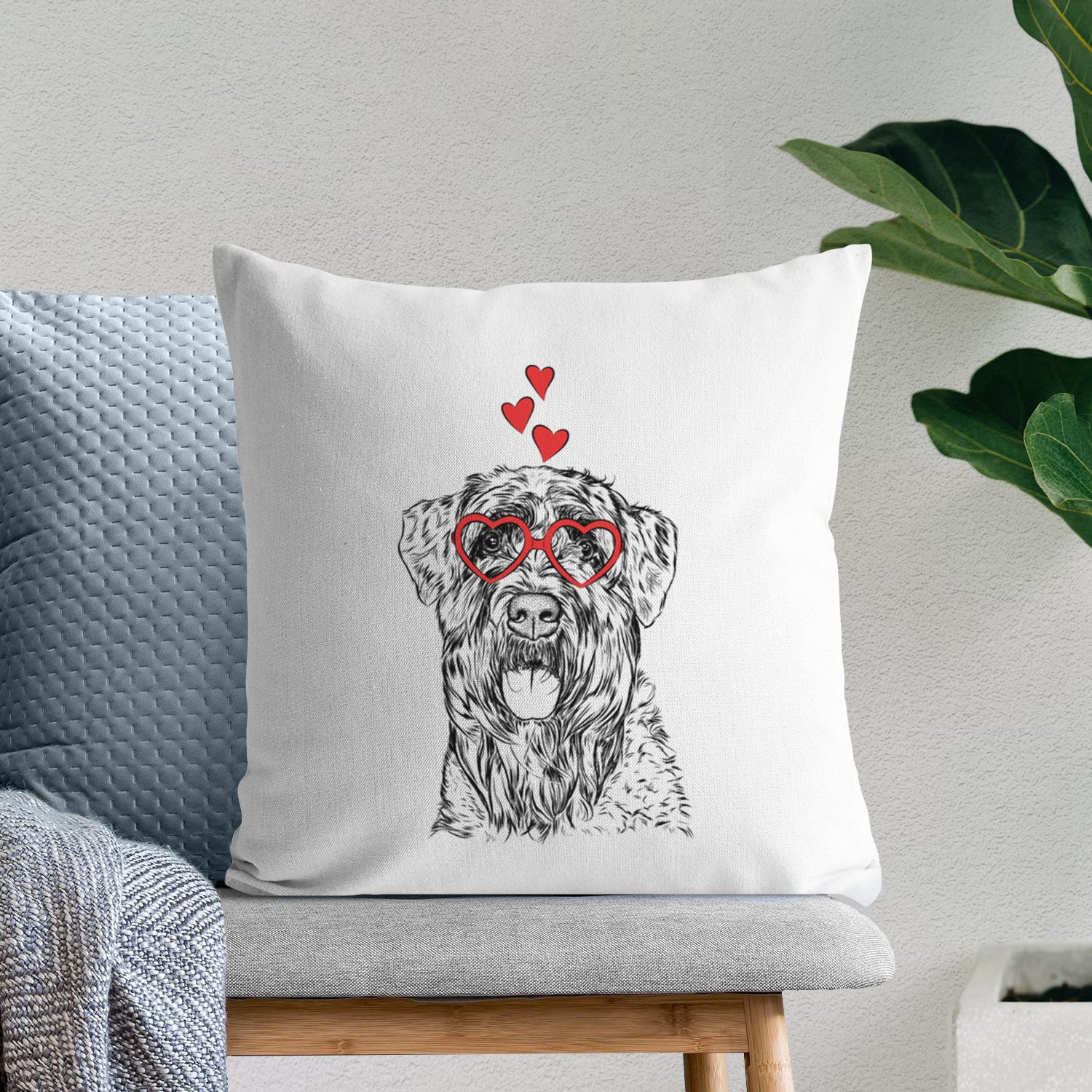 Bonnie the Bouvier Des Flandres - Throw Pillow Cover
