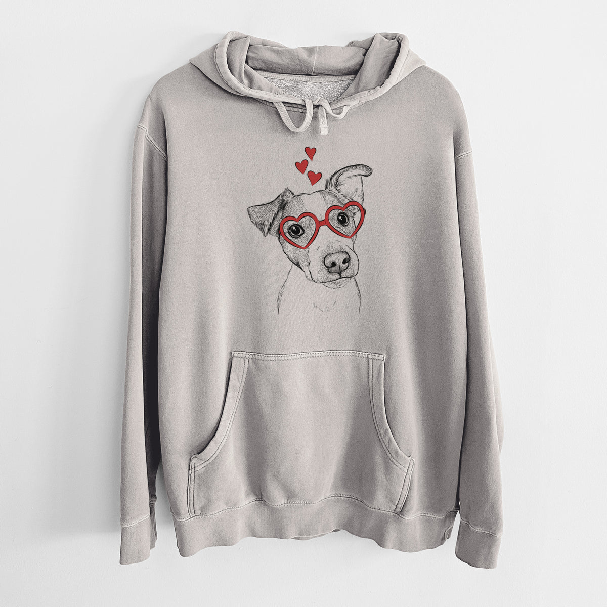 Valentine Bosse the Jack Russell Terrier - Unisex Pigment Dyed Hoodie