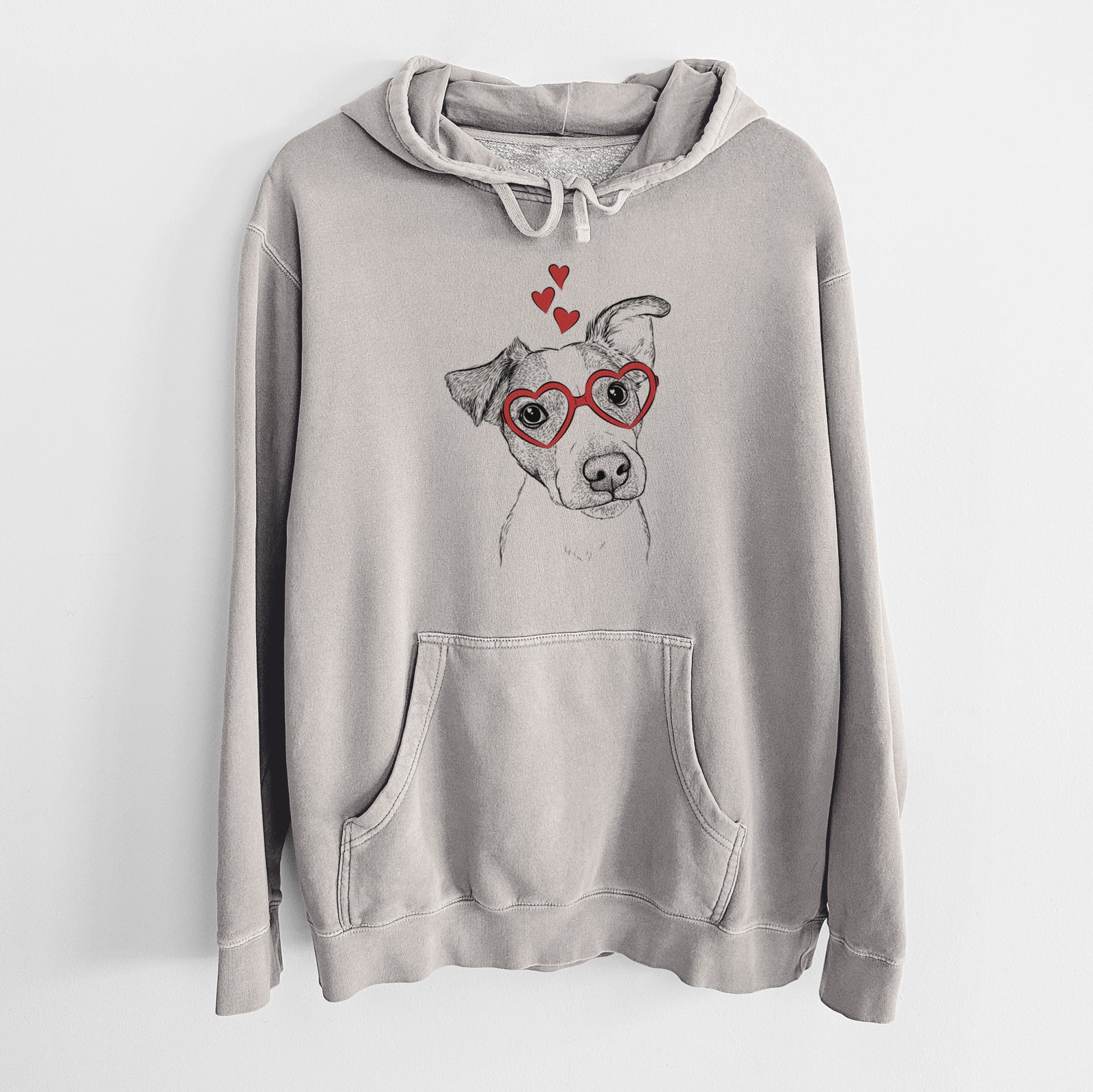 Valentine Bosse the Jack Russell Terrier - Unisex Pigment Dyed Hoodie
