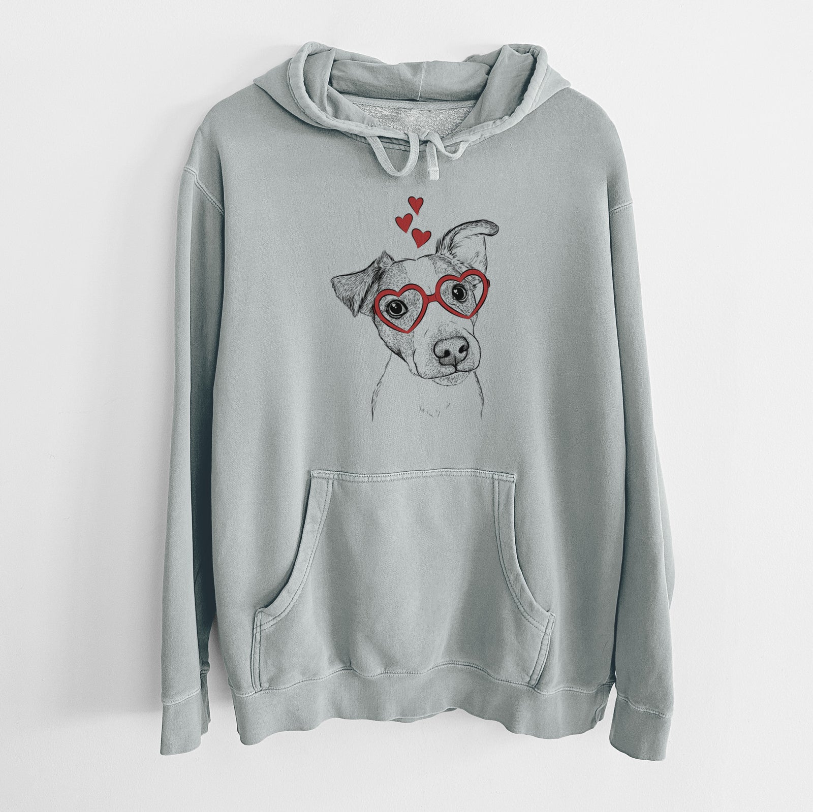 Valentine Bosse the Jack Russell Terrier - Unisex Pigment Dyed Hoodie