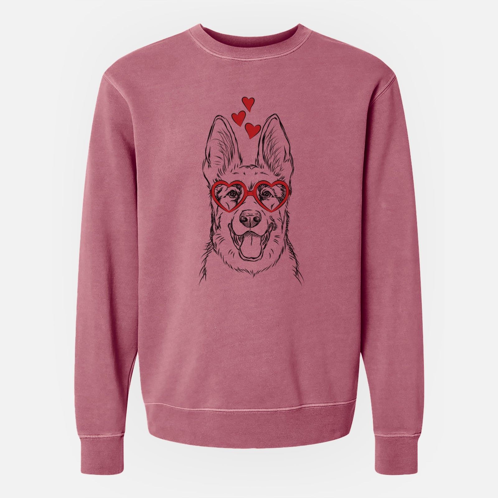 Valentine Brutus the German Shepherd - Unisex Pigment Dyed Crew Sweatshirt