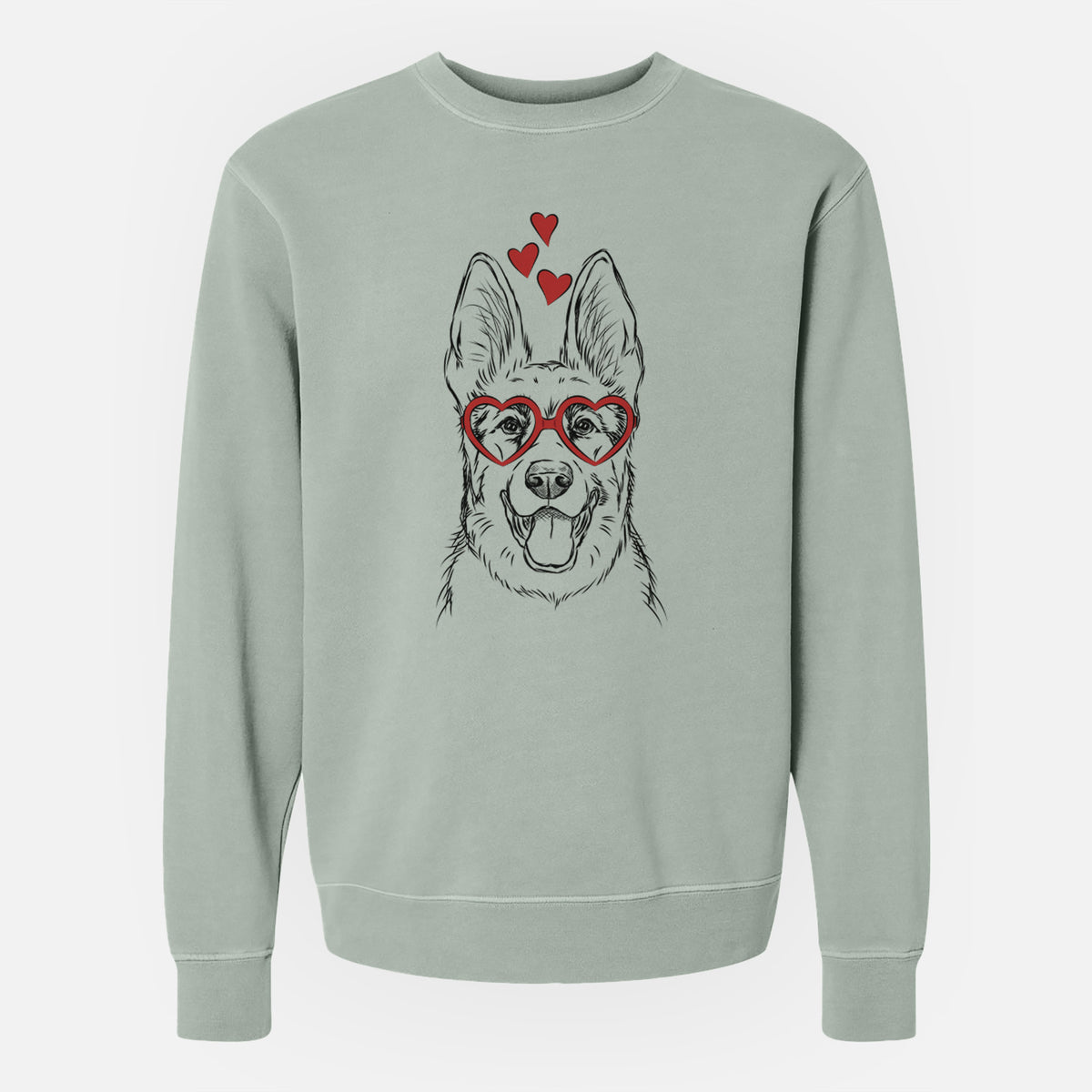 Valentine Brutus the German Shepherd - Unisex Pigment Dyed Crew Sweatshirt