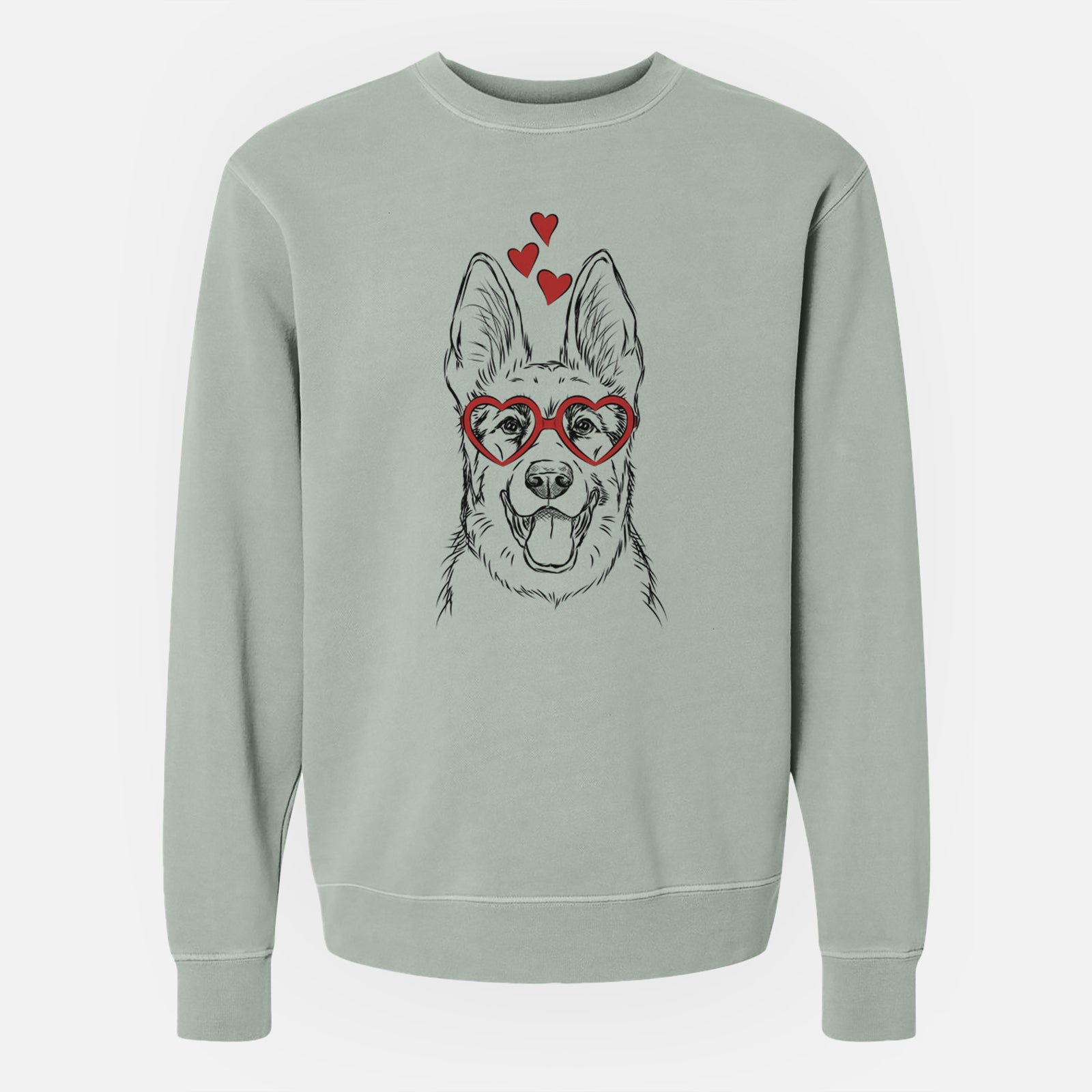 Valentine Brutus the German Shepherd - Unisex Pigment Dyed Crew Sweatshirt