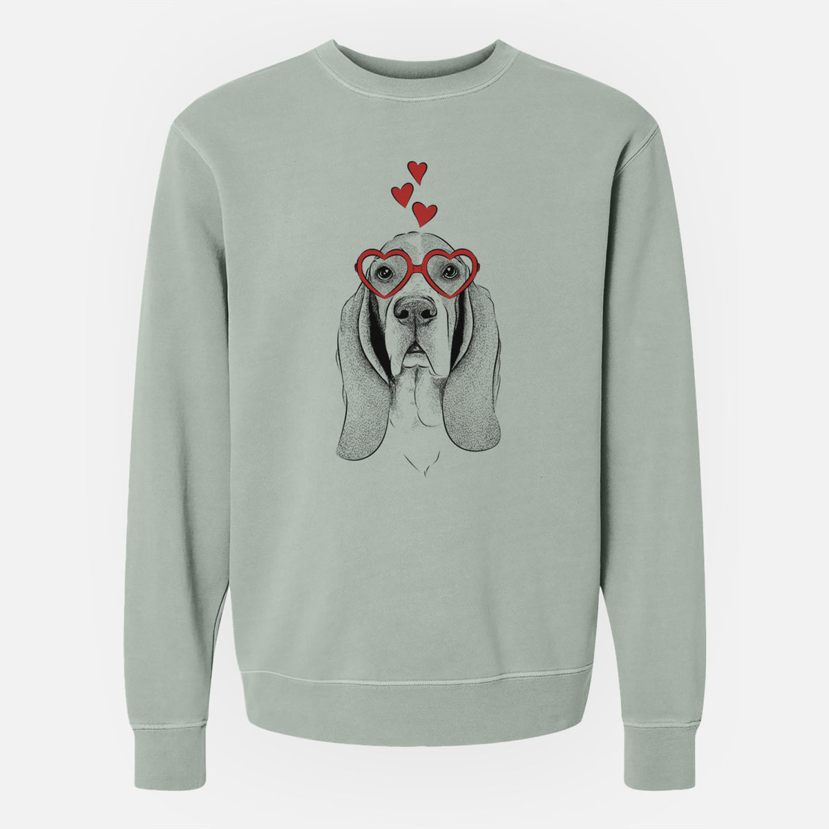 Valentine Buckley the Basset Hound - Unisex Pigment Dyed Crew Sweatshirt