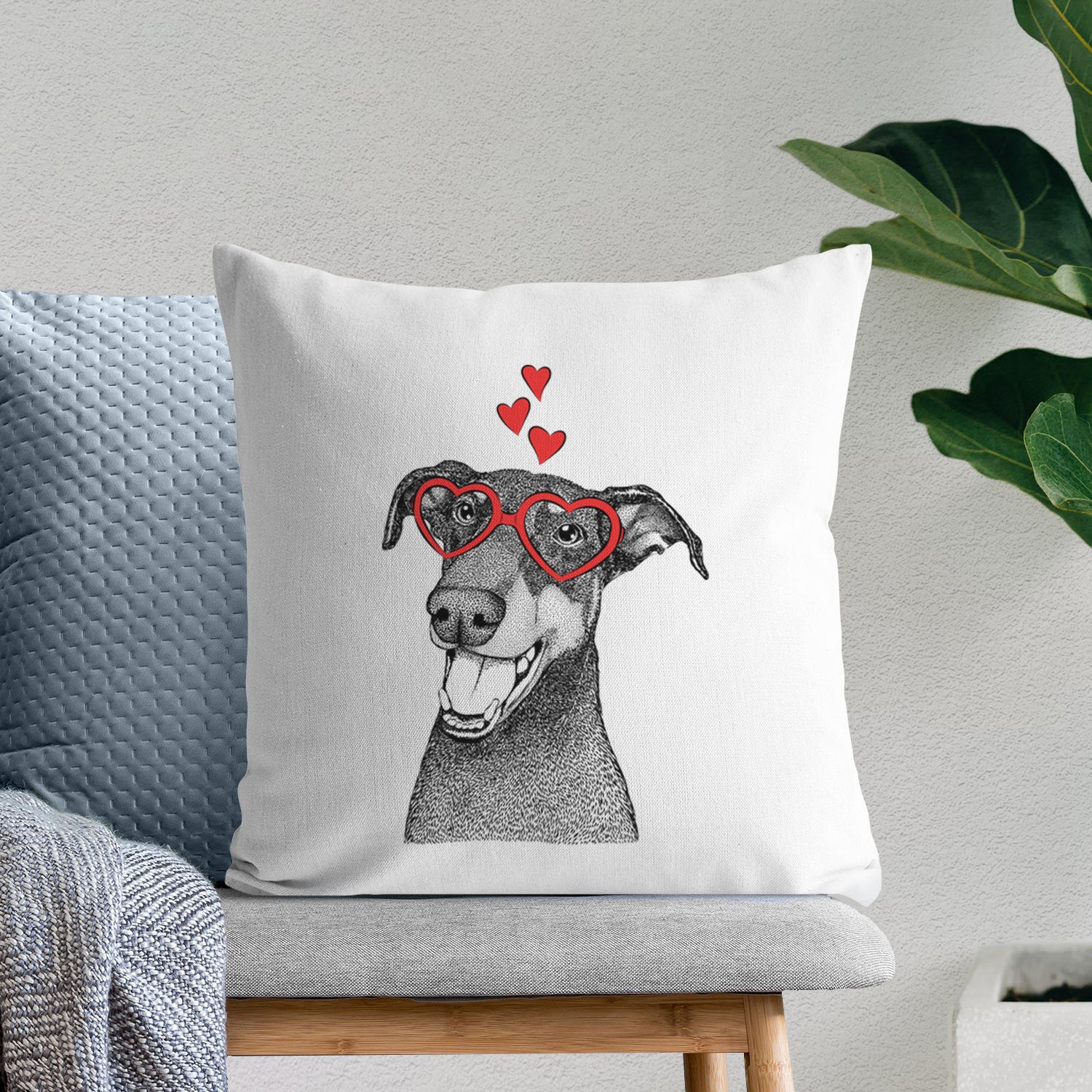 Bunnie the Doberman Pinscher - Throw Pillow Cover