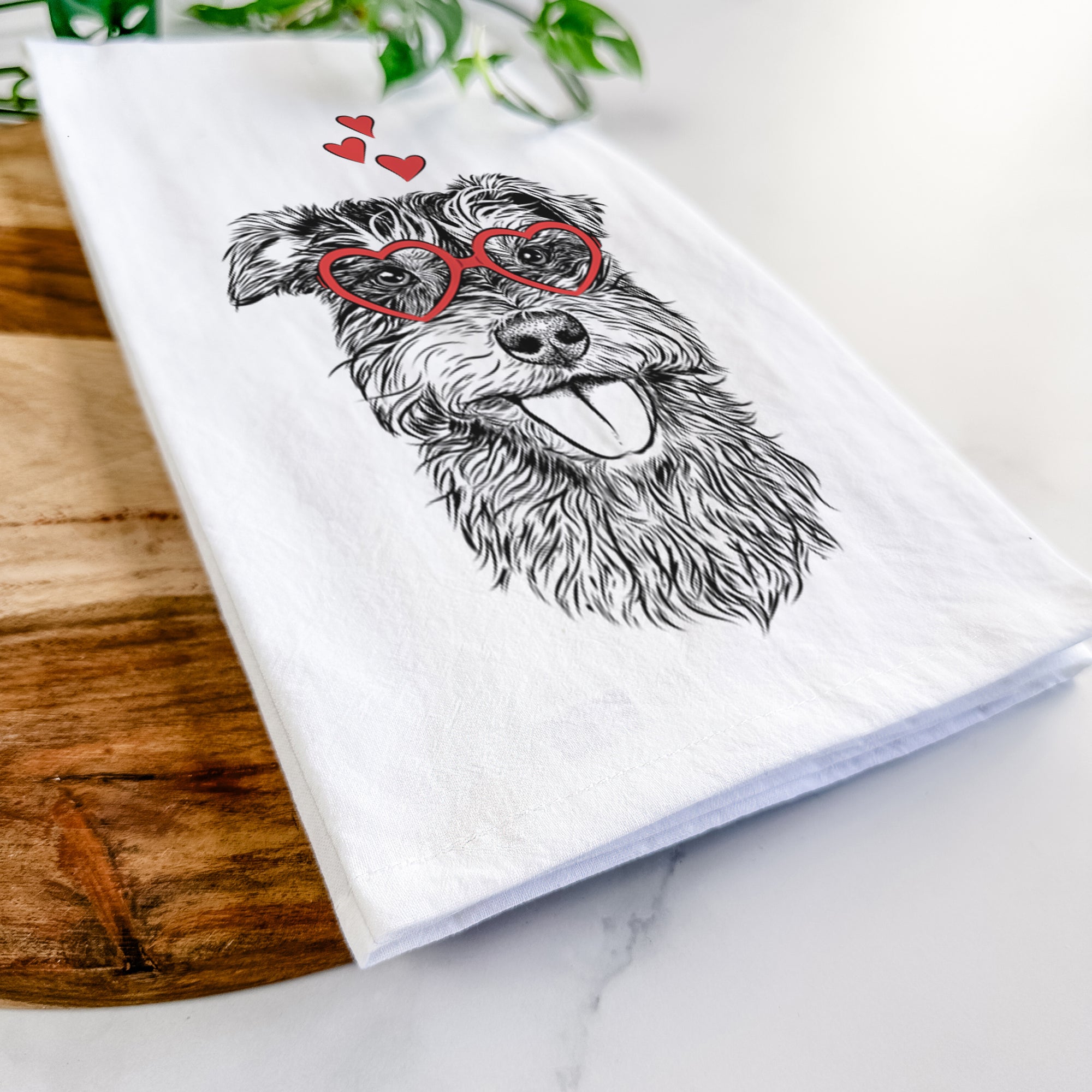 Buster the Schnoodle Tea Towel