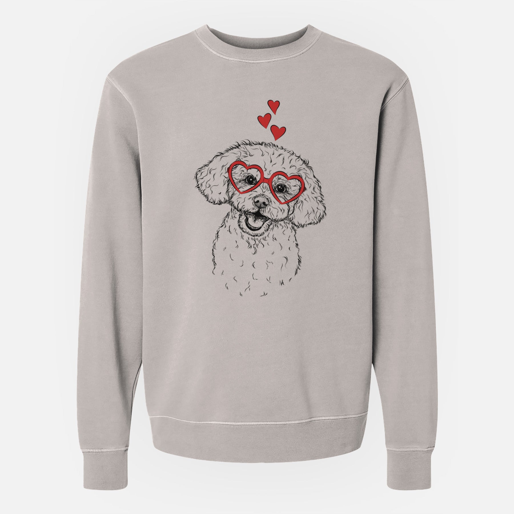 Valentine Caesar the Bichon Frise - Unisex Pigment Dyed Crew Sweatshirt