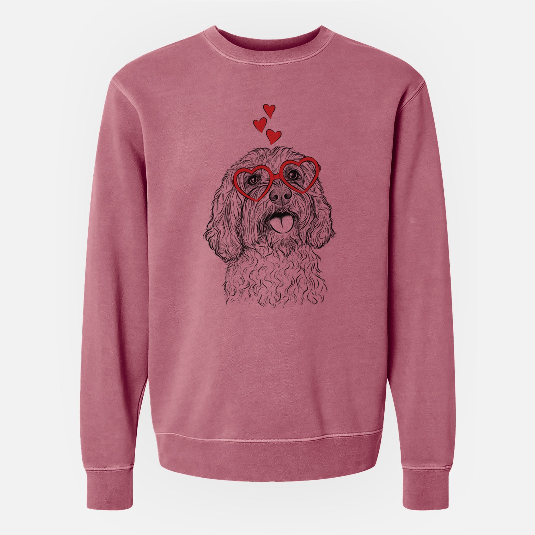 Valentine Cali the Cavapoo - Unisex Pigment Dyed Crew Sweatshirt