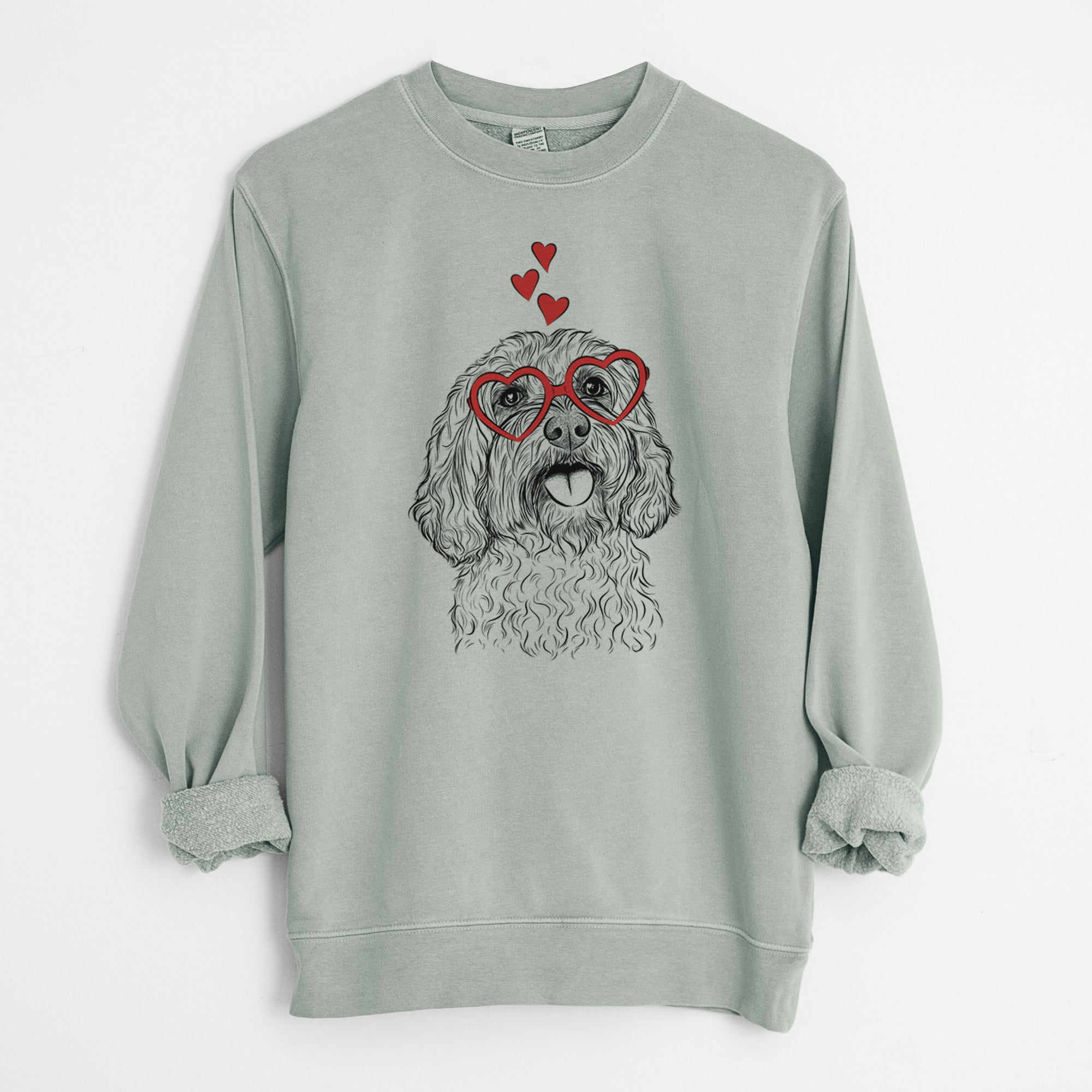 Valentine Cali the Cavapoo - Unisex Pigment Dyed Crew Sweatshirt