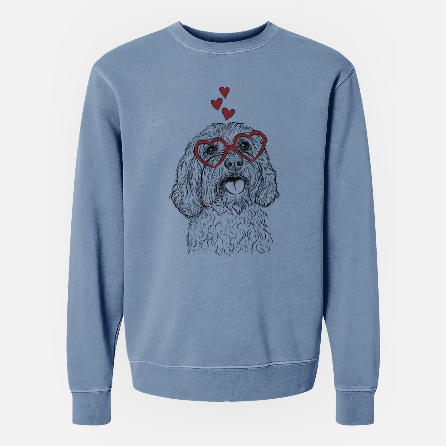 Valentine Cali the Cavapoo - Unisex Pigment Dyed Crew Sweatshirt