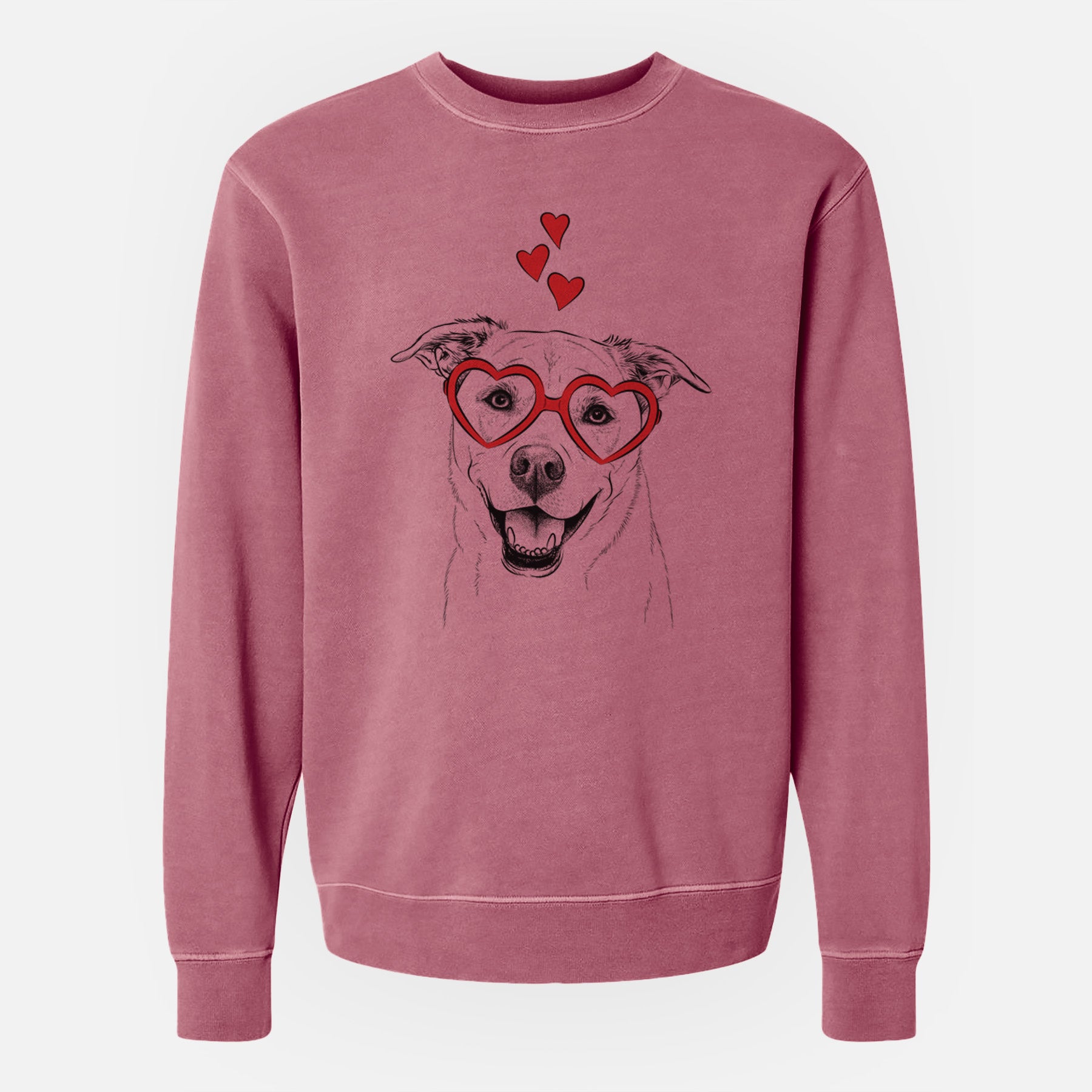 Valentine Carl the Mixed Breed - Unisex Pigment Dyed Crew Sweatshirt