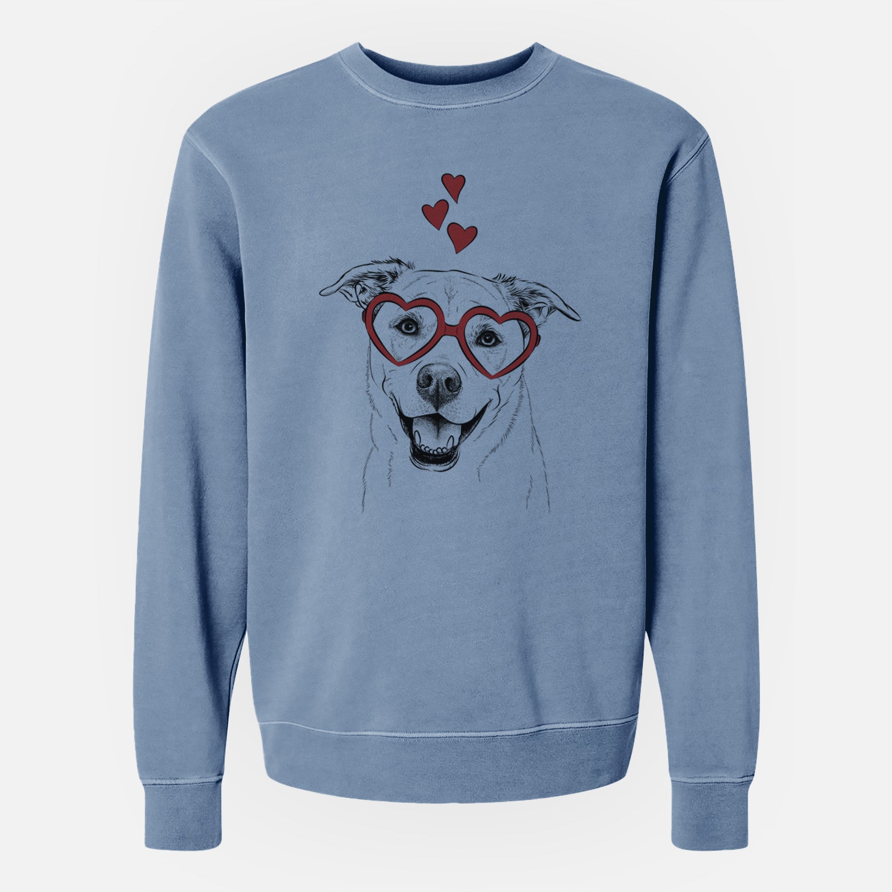 Valentine Carl the Mixed Breed - Unisex Pigment Dyed Crew Sweatshirt