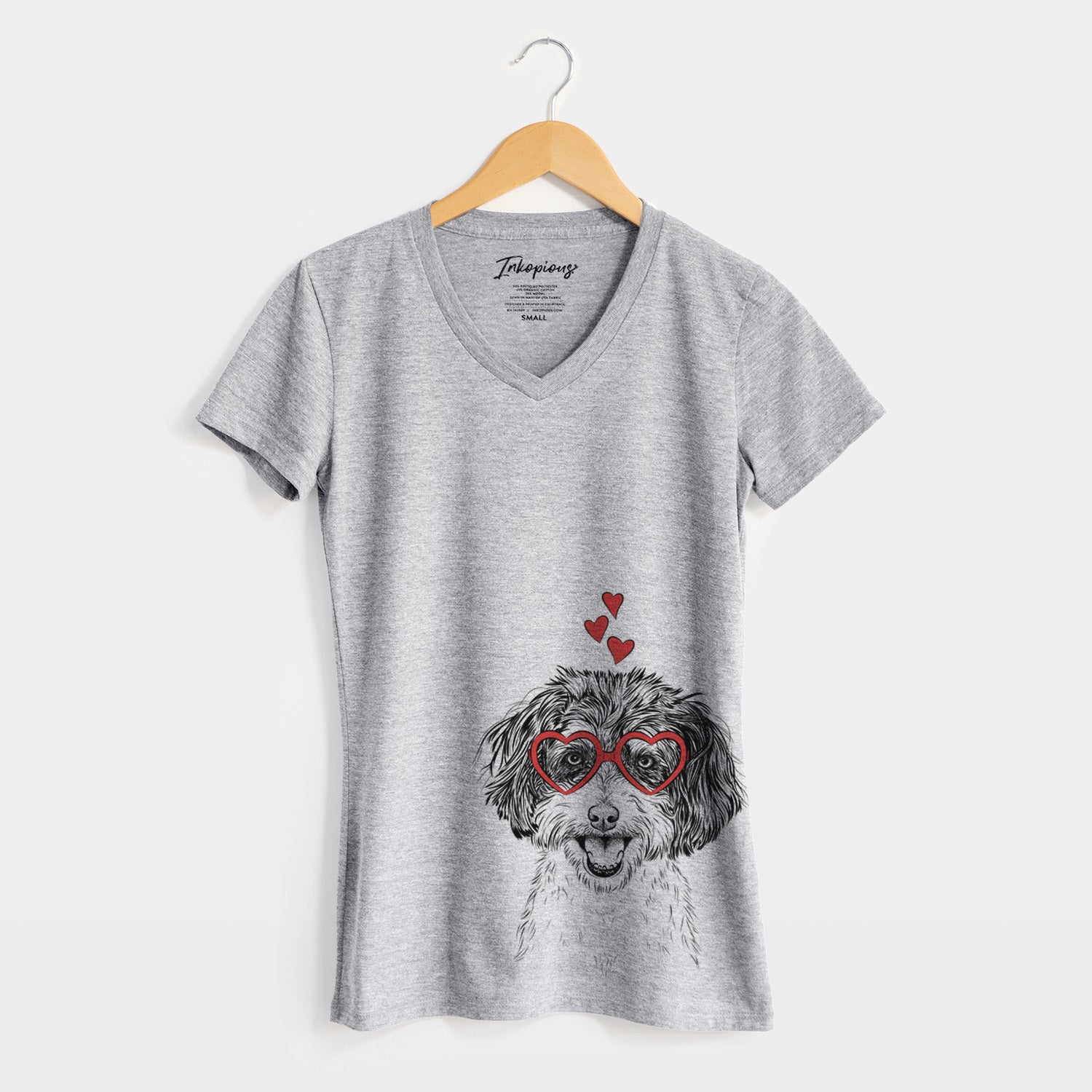 Valentine Carlos the Cavapoo - Women's Perfect V-neck Shirt