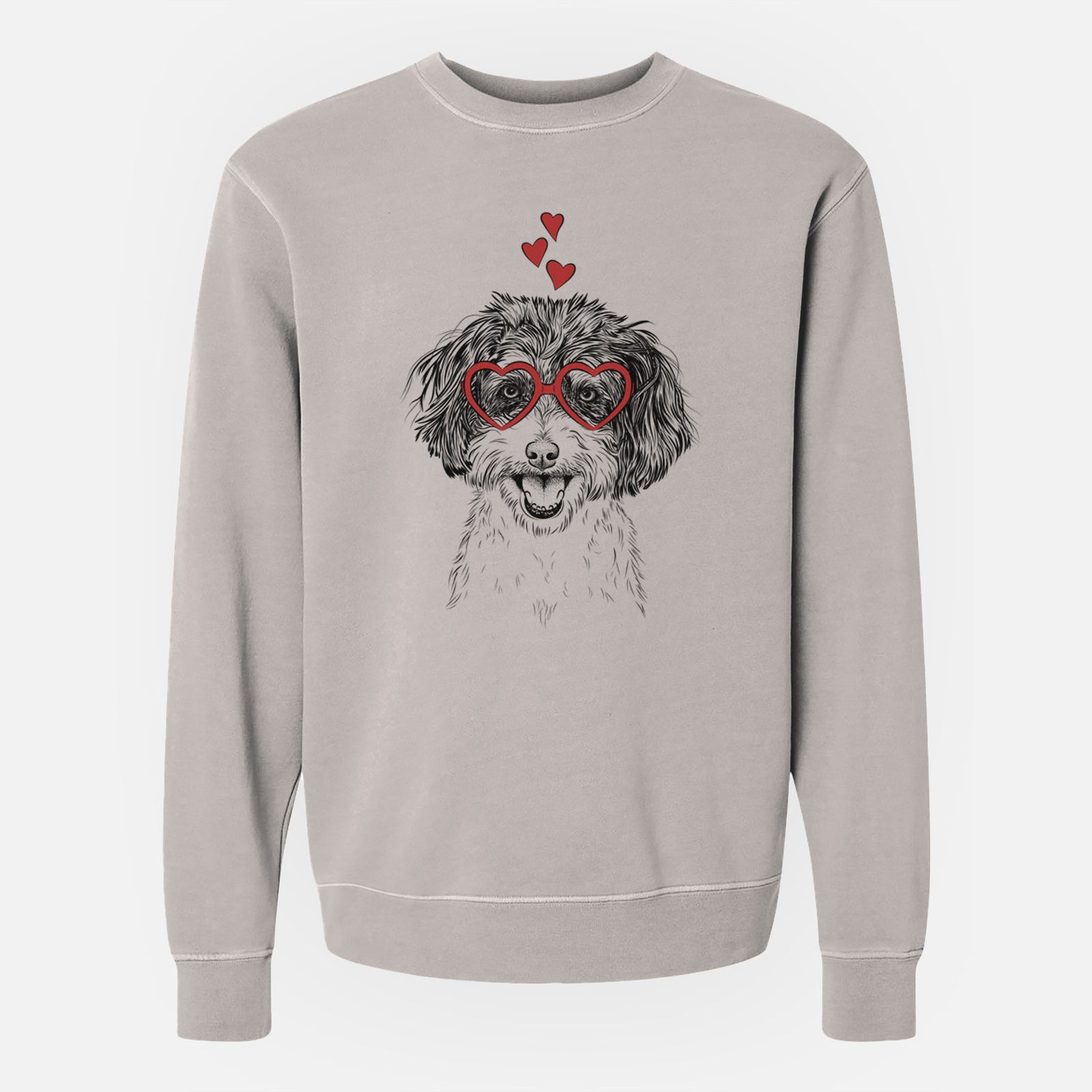 Valentine Carlos the Cavapoo - Unisex Pigment Dyed Crew Sweatshirt