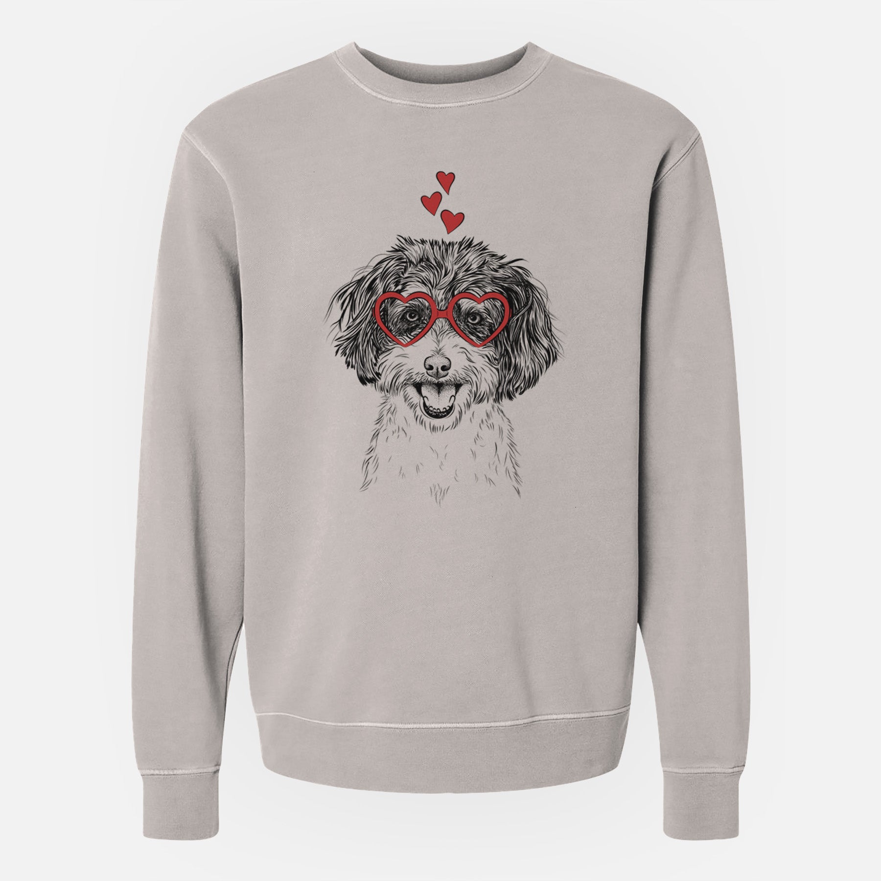 Valentine Carlos the Cavapoo - Unisex Pigment Dyed Crew Sweatshirt
