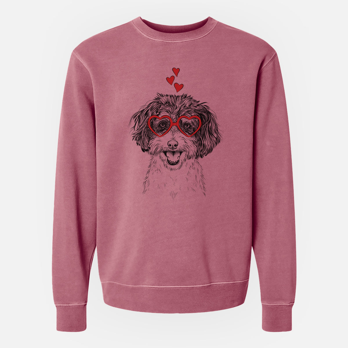 Valentine Carlos the Cavapoo - Unisex Pigment Dyed Crew Sweatshirt