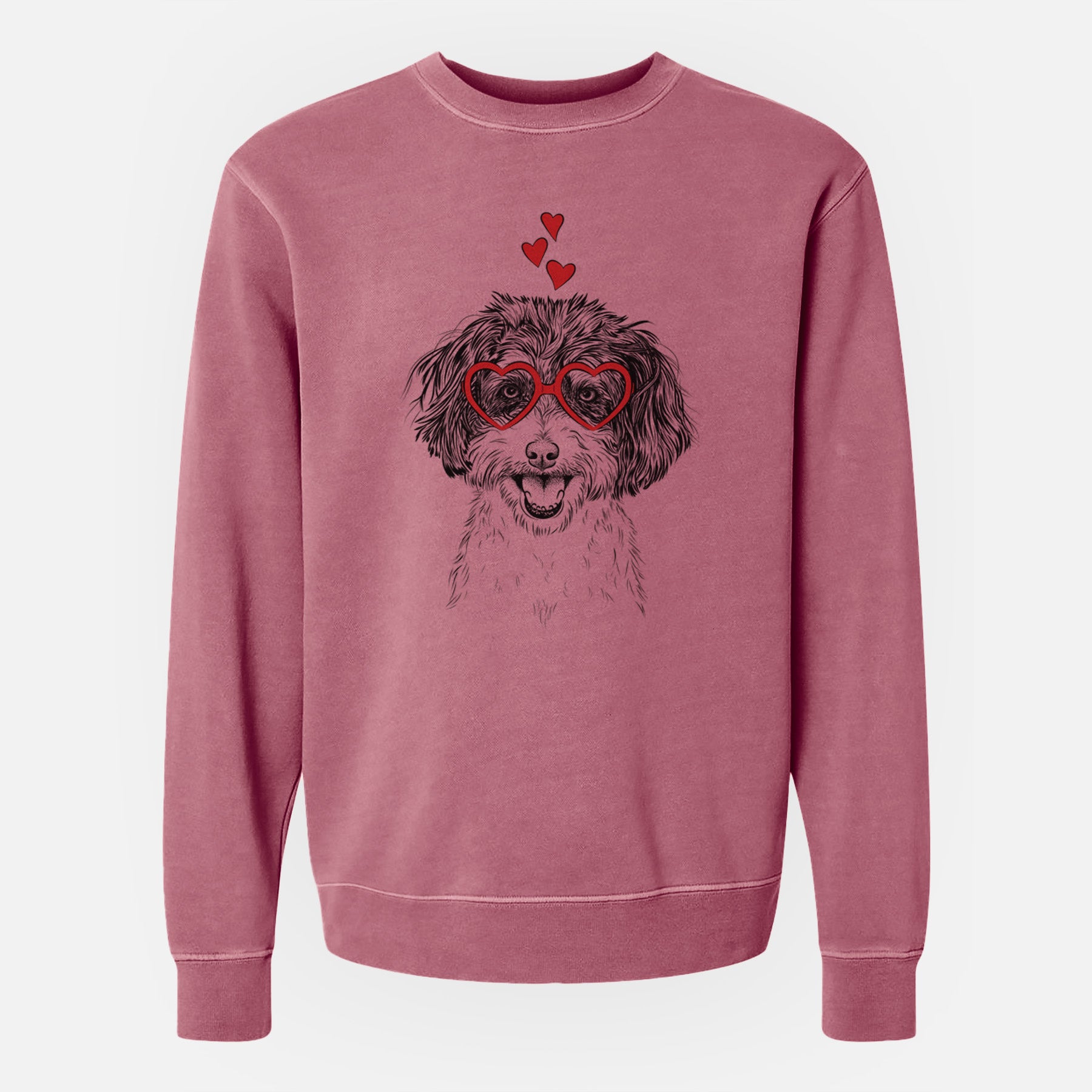 Valentine Carlos the Cavapoo - Unisex Pigment Dyed Crew Sweatshirt