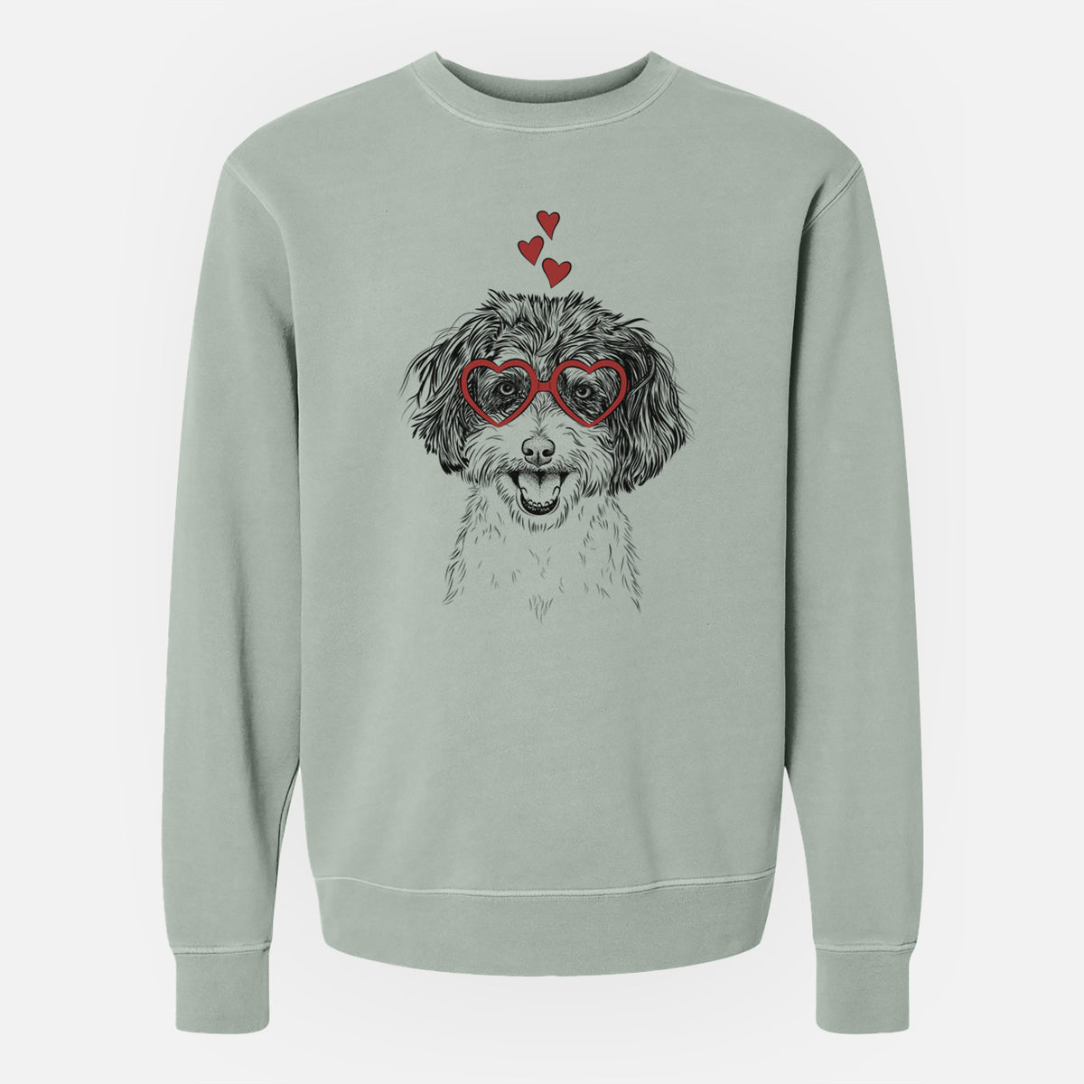 Valentine Carlos the Cavapoo - Unisex Pigment Dyed Crew Sweatshirt