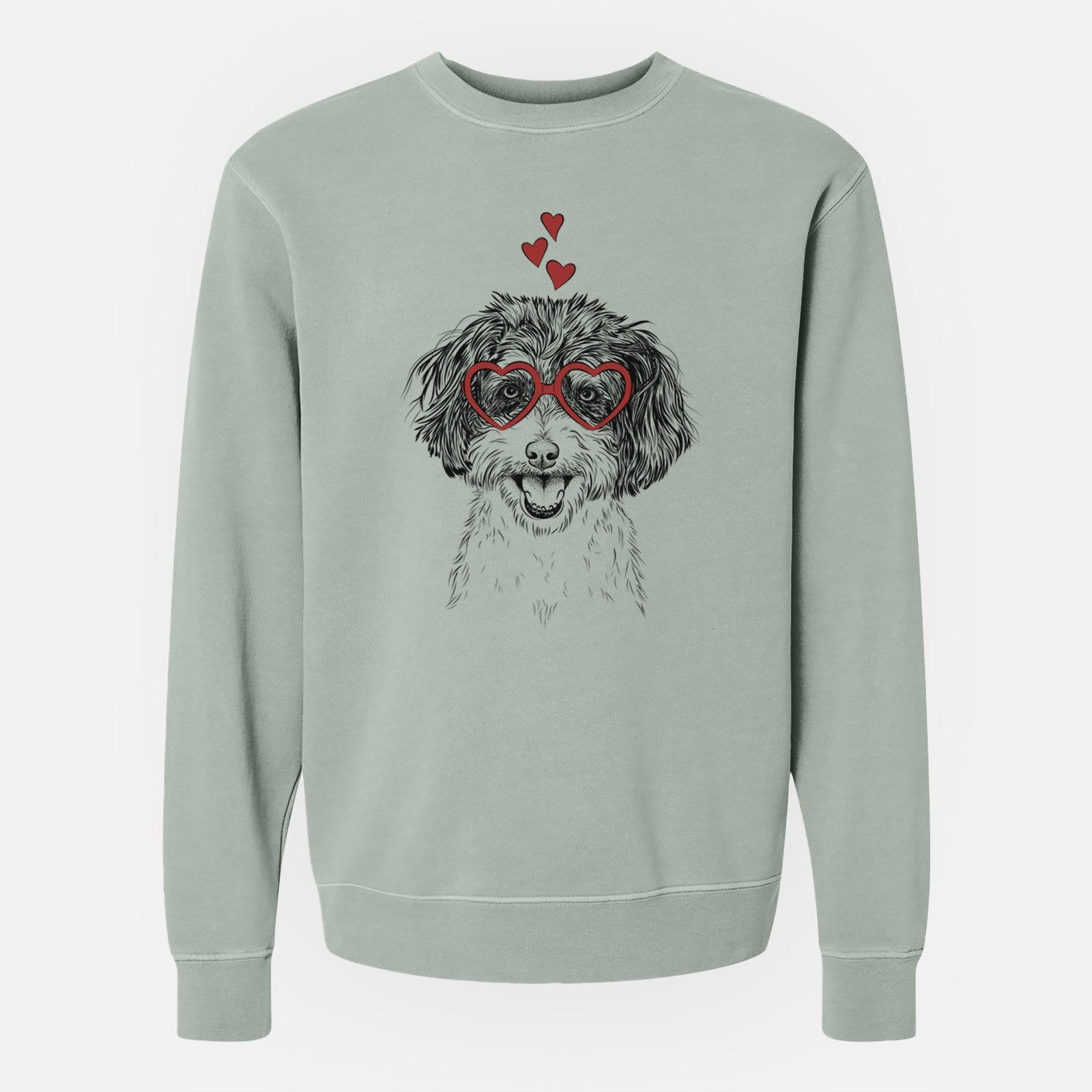 Valentine Carlos the Cavapoo - Unisex Pigment Dyed Crew Sweatshirt