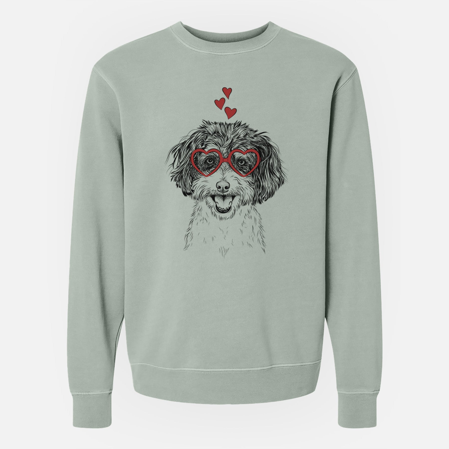 Valentine Carlos the Cavapoo - Unisex Pigment Dyed Crew Sweatshirt