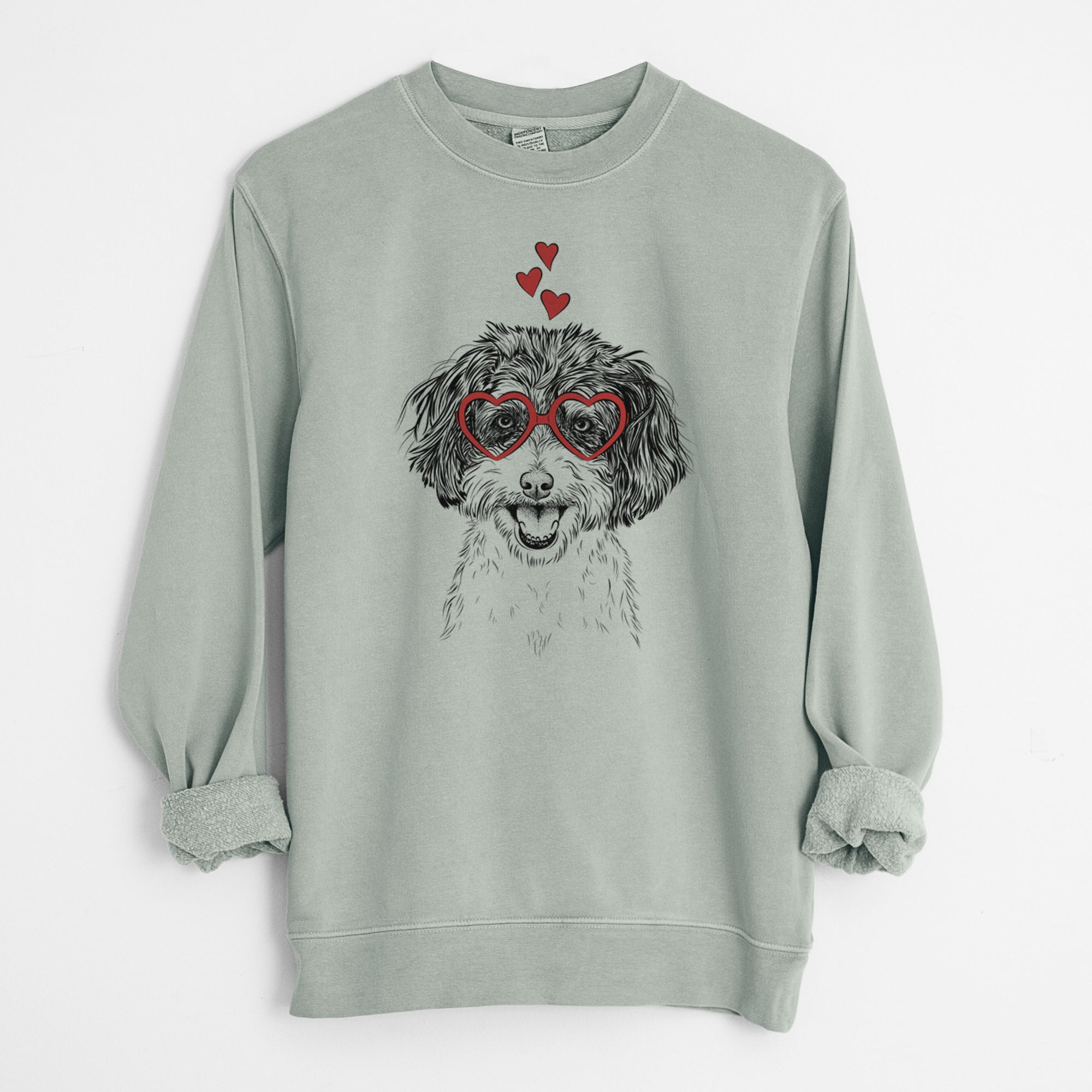 Valentine Carlos the Cavapoo - Unisex Pigment Dyed Crew Sweatshirt
