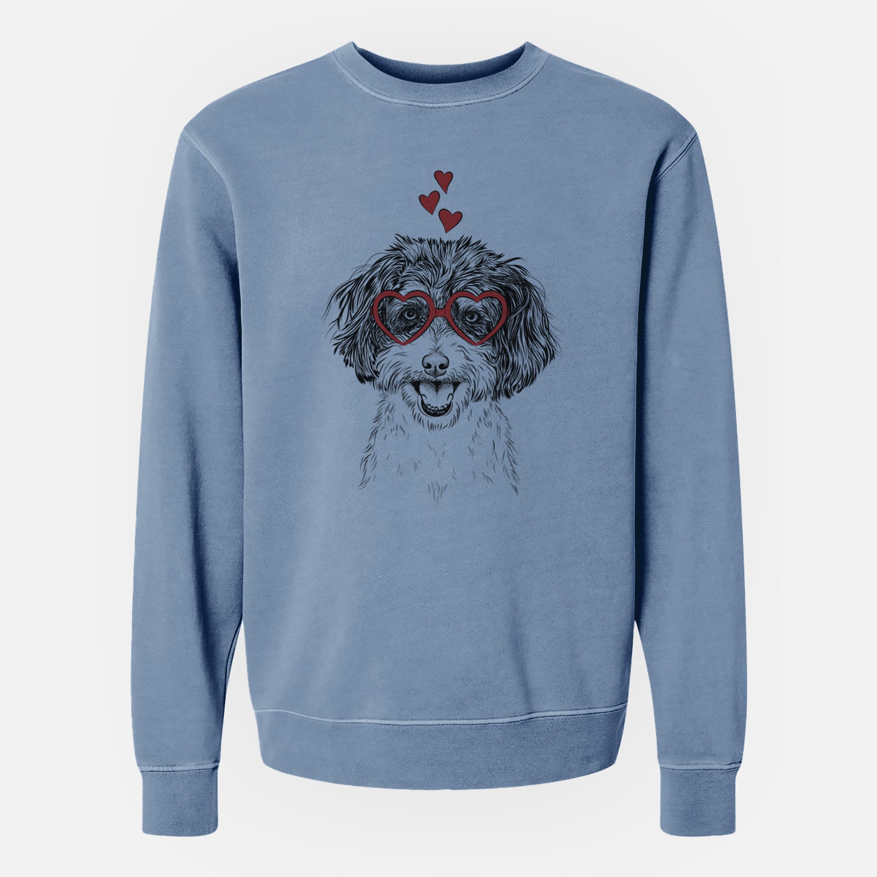 Valentine Carlos the Cavapoo - Unisex Pigment Dyed Crew Sweatshirt