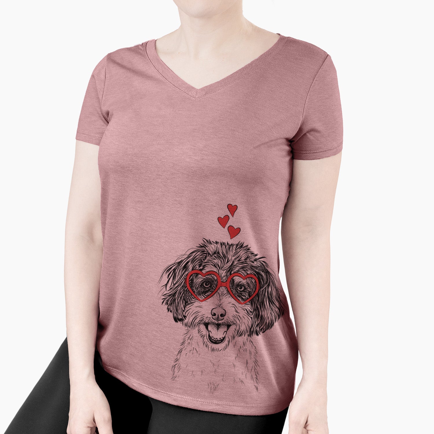 Valentine Carlos the Cavapoo - Women's Perfect V-neck Shirt