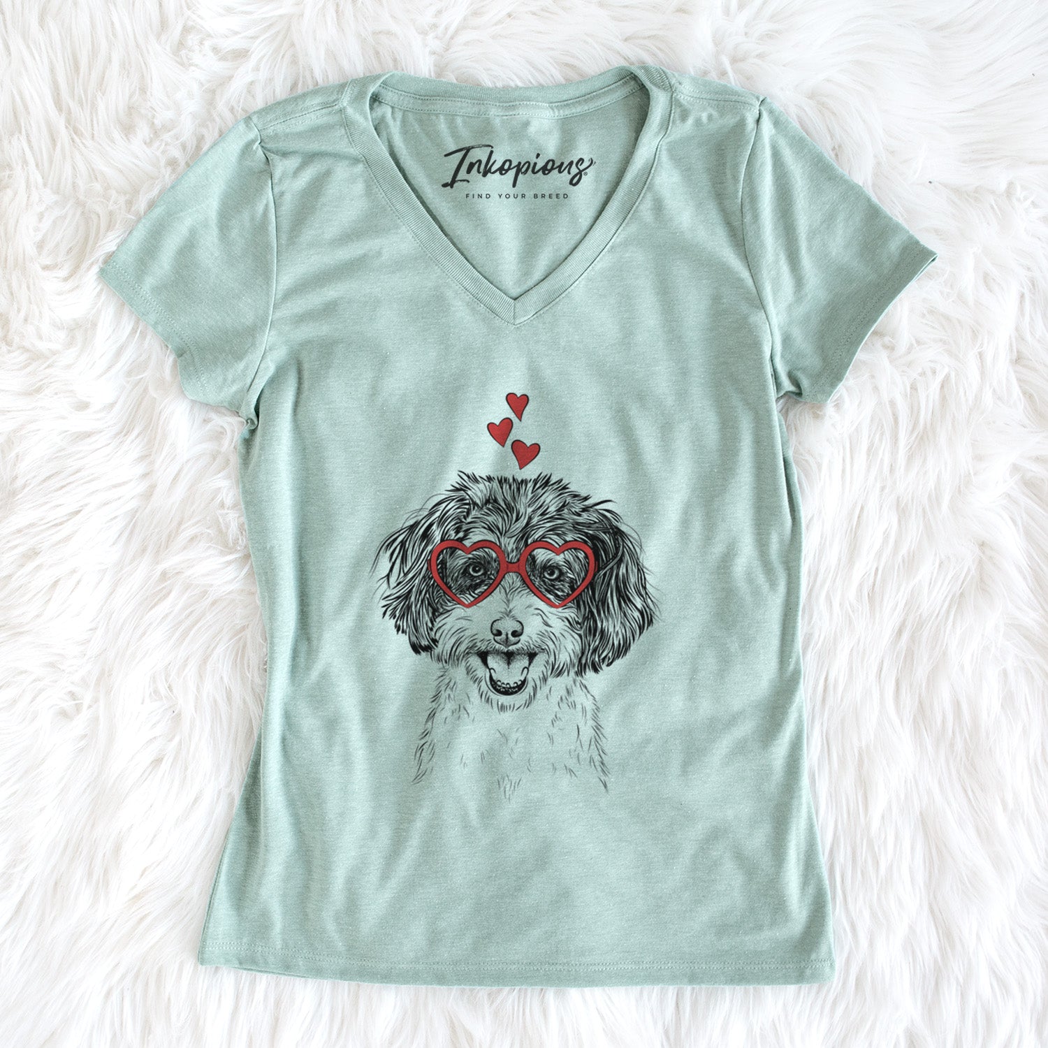 Valentine Carlos the Cavapoo - Women's Perfect V-neck Shirt