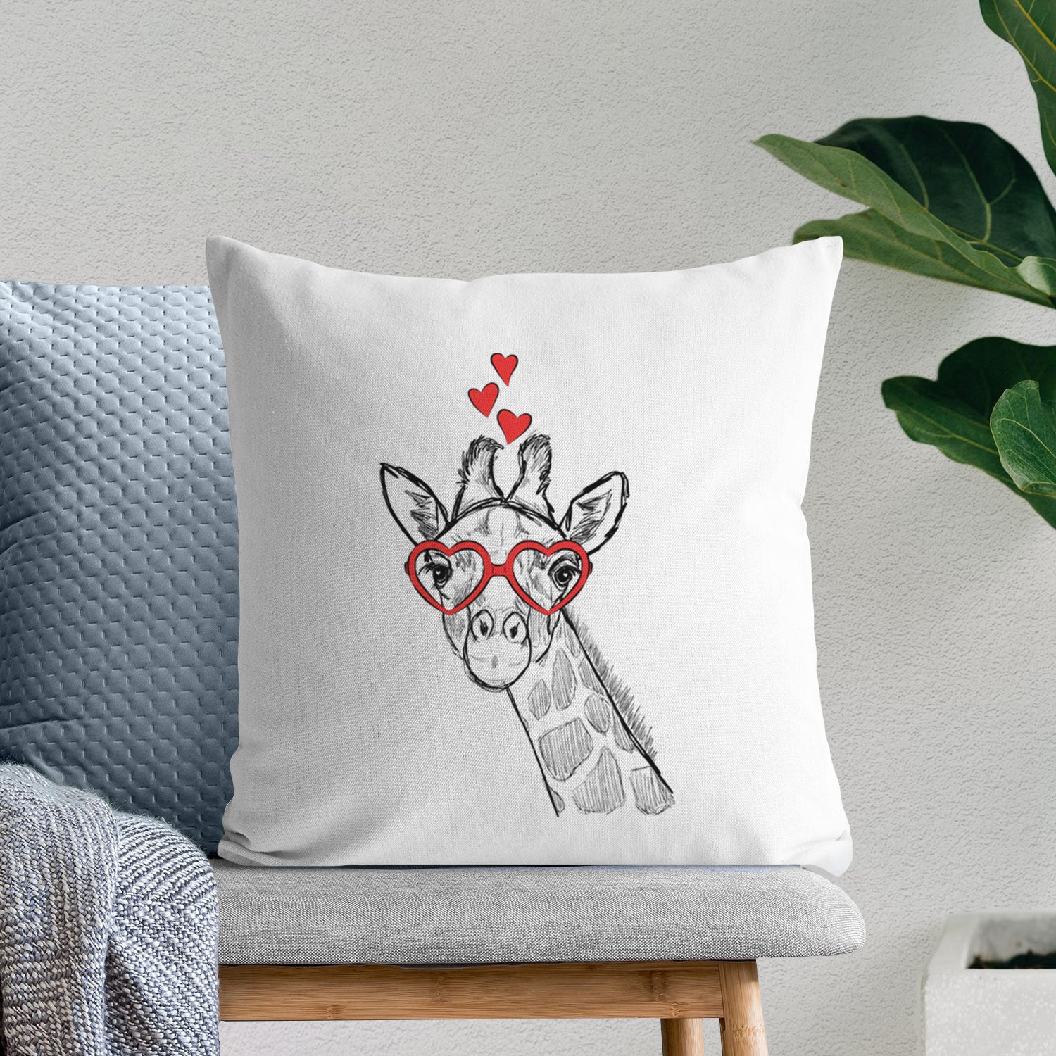 Cedrick the Giraffe - Throw Pillow Cover